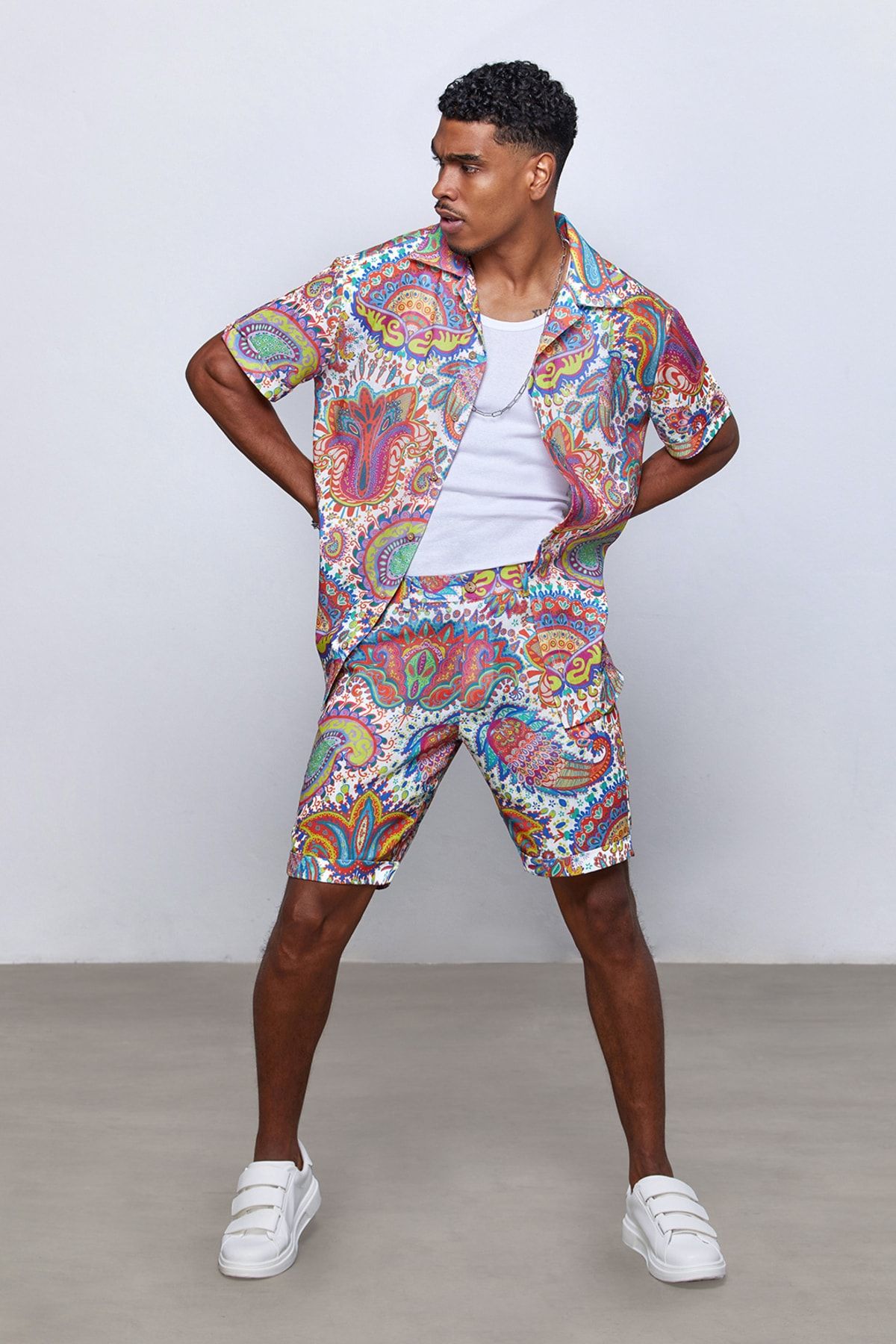 Mens matching shirt and short set store