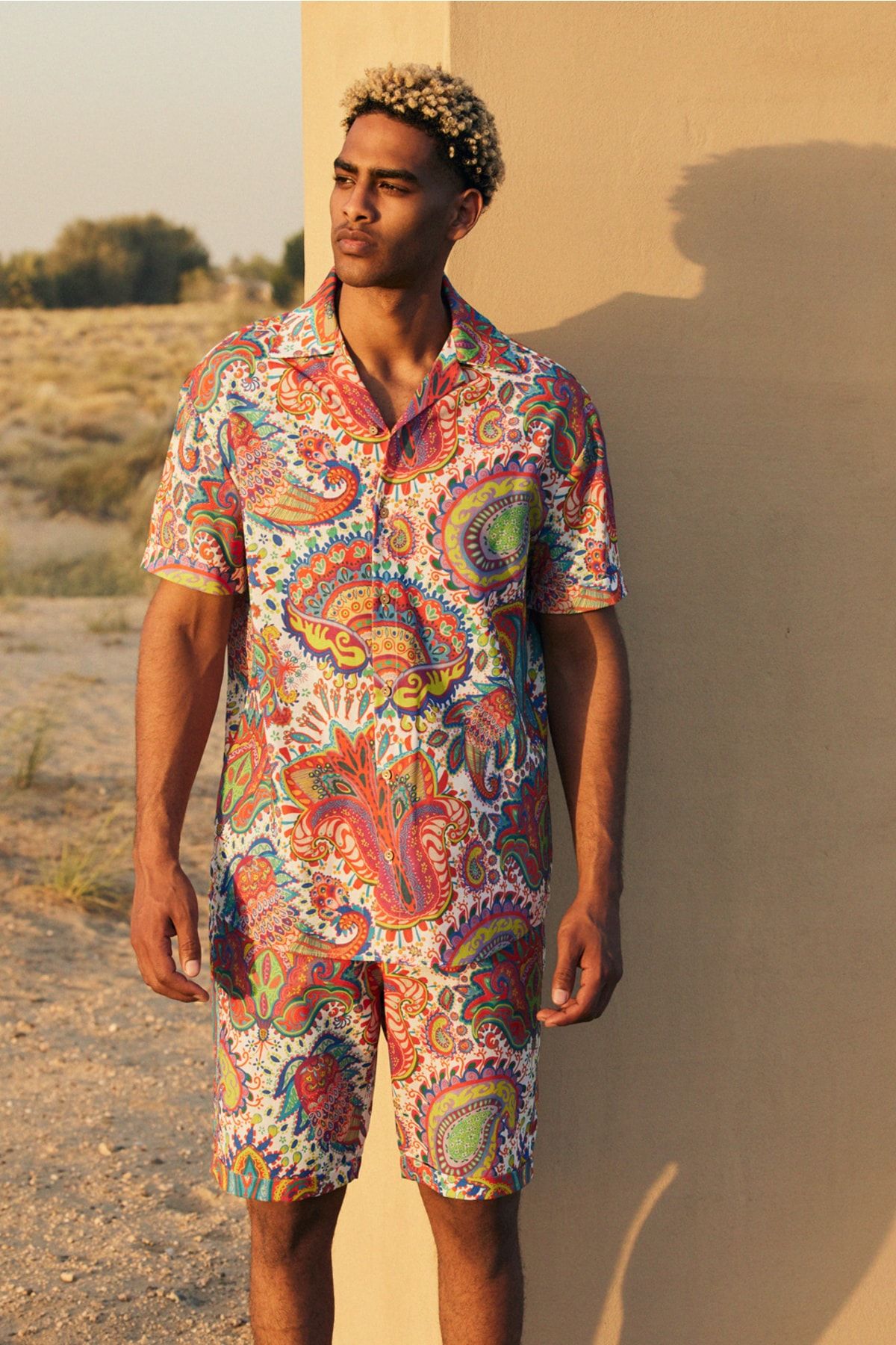 Dear Deer Carnaval Linen Shirt Shorts Set Trendyol