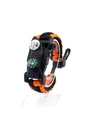 Paracord Kamp Bileklik Hayatta Kalma Bilekliği Turuncu Image 0