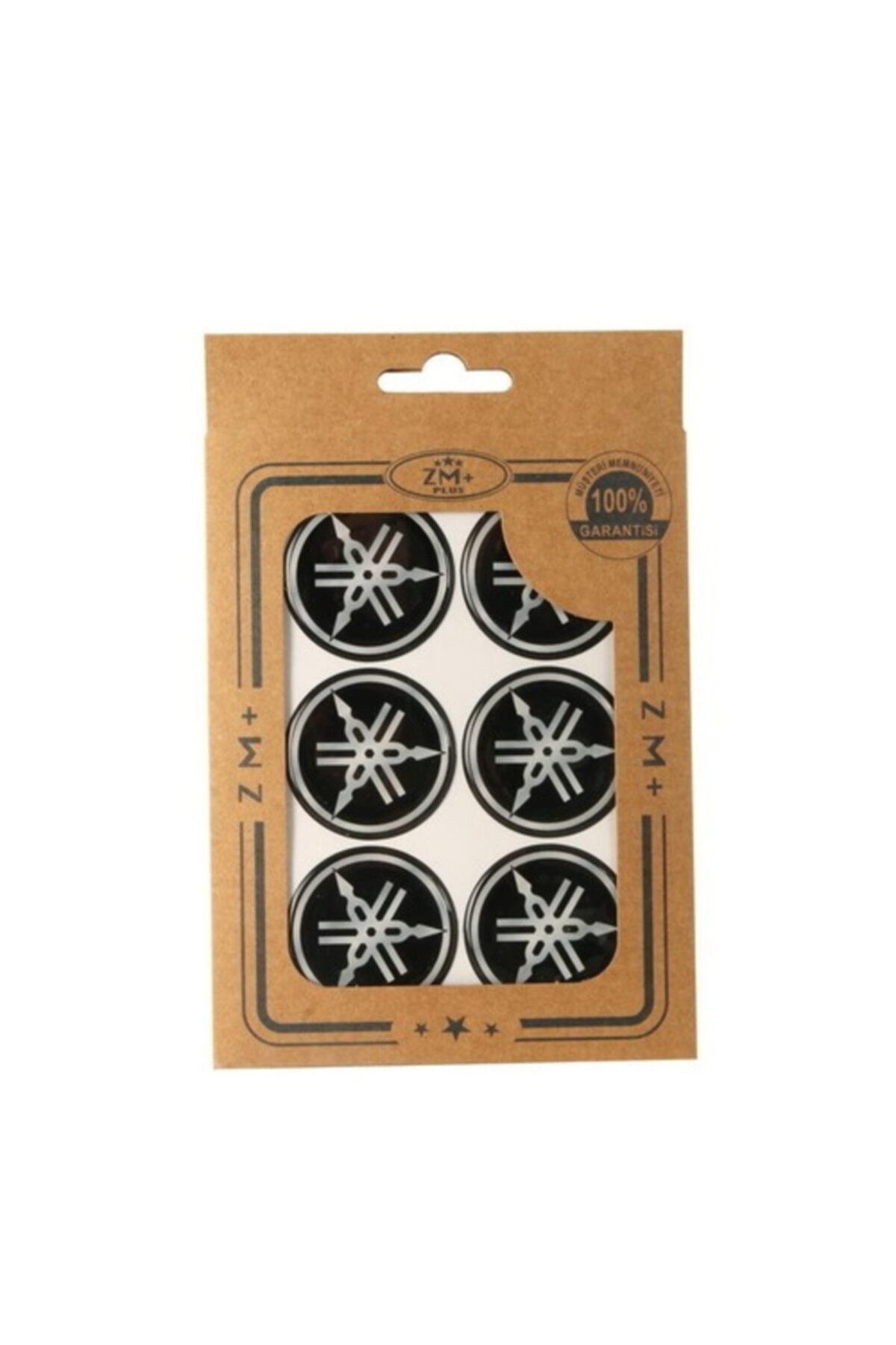 FATİHMOTO Siyah Metalize Yamaha Koruma Takozu Damla Etiket Sticker Ø39 mm