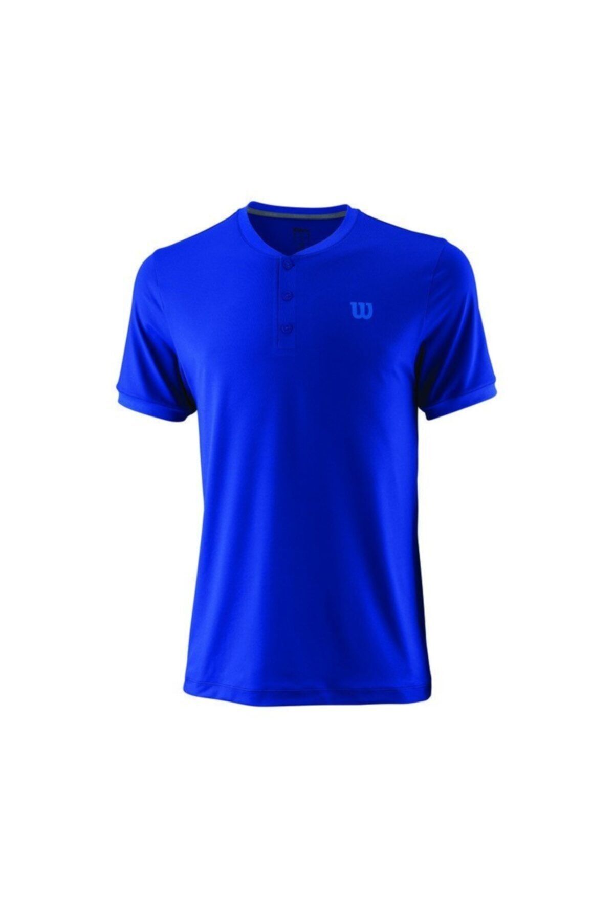Wilson Uwıı Henley Mavi Erkek Tenis T-shirt Wra762904