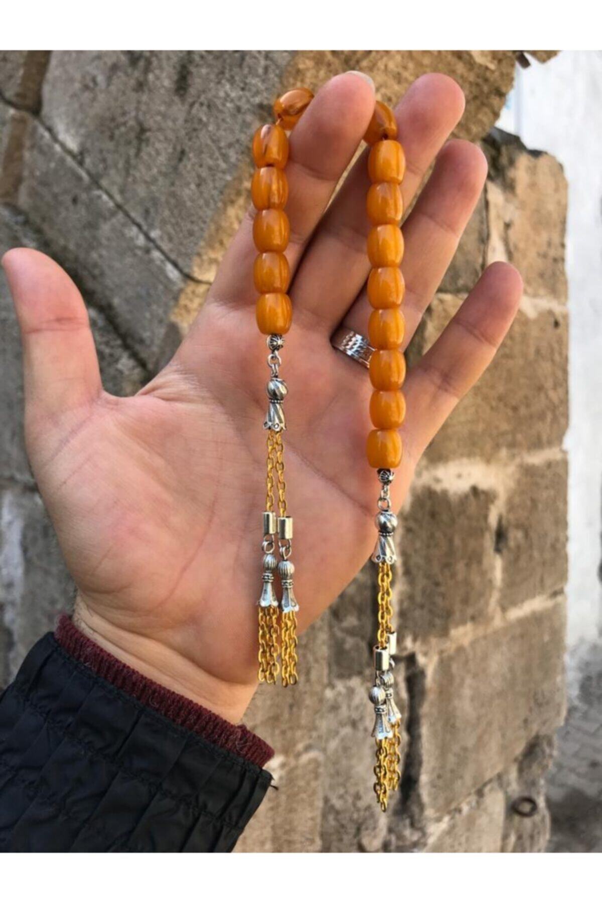 Sultan Telkari Çift Püsküllü Yoğun Hareli Iran Bağası Kehribar Zaza Tesbih