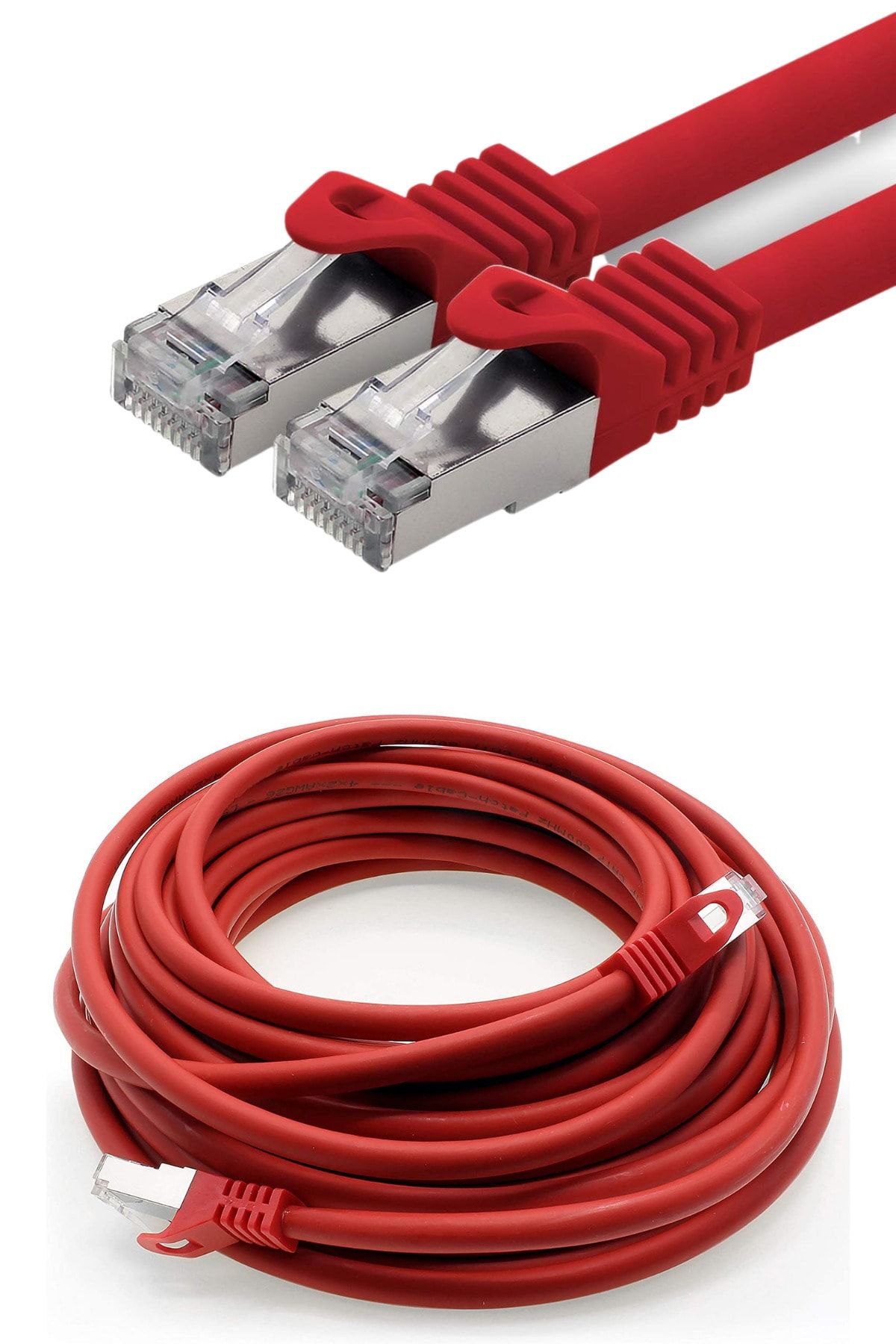 IRENIS Cat7 S/ftp Lszh Ethernet Network Lan Kablosu Kırmızı-10 Metre