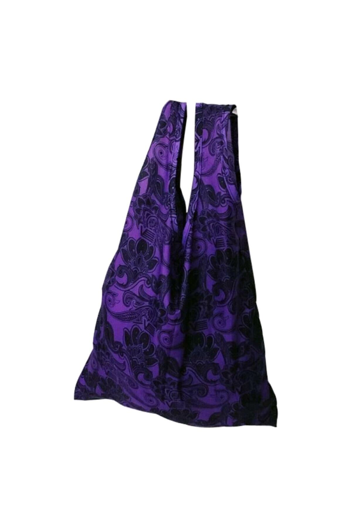 KorseShop Yeni Anahtarlık Katlanan Katlanabilir Market Pazar Piknik Plaj Bez Çantası 37x50