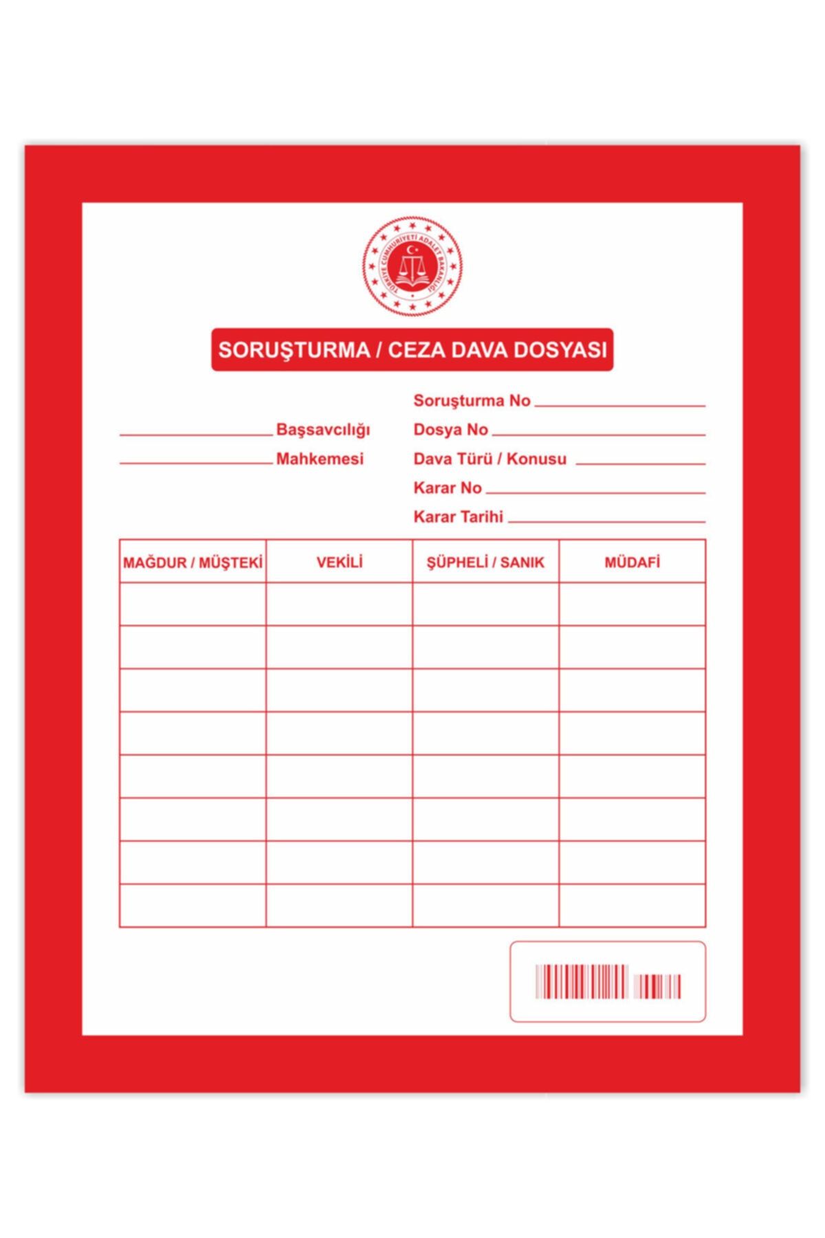 Kaya Avukat Soruşturma Ceza Dava Icra Dosyası Kırmızı 1. Kalite 300'lük Paket