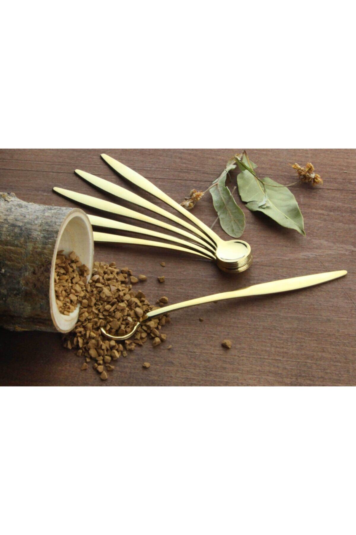 FERTİLİTA Fertılıta Elıtsa Lotus Model Titanyum Parlak Nescafe, Çay Kaşığı 6 Adet