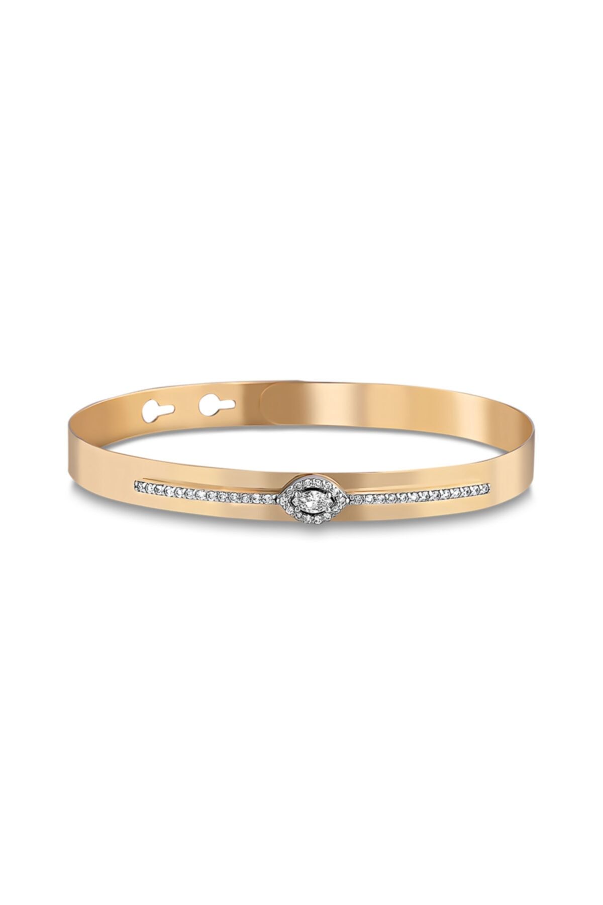 Barok Diamond Markiz Tektaş Pırlanta Kelepçe 0.42 Ct. E Vs 18k