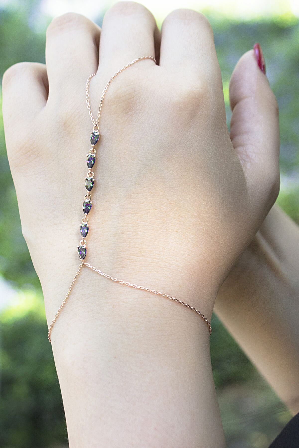 SUNSHINE 925 Ayar Gümüş Damla Mistik Topazlı Şahmeran SS0212