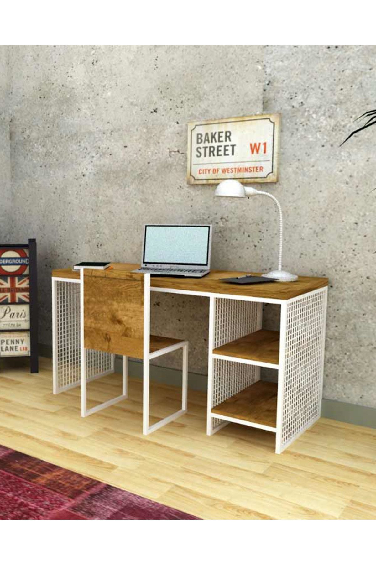 Archi Ahşap Atölyesi Worley Grid White Çalışma Masası 180 Cm