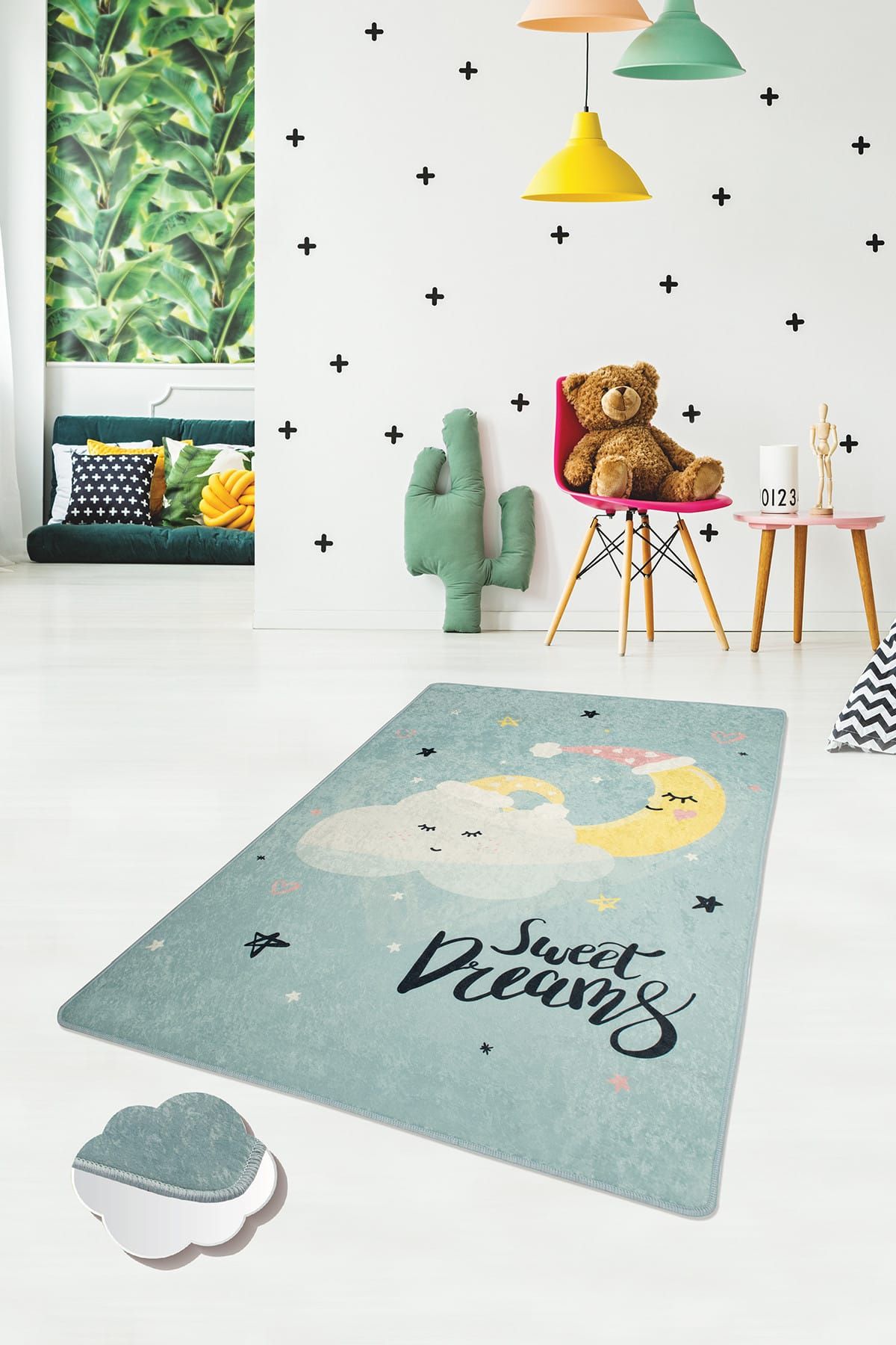 Chilai Home SWEET DREAMS Çocuk ve Bebek Halısı Yıkanabilir ,Kaymaz Taban Leke Tutmaz