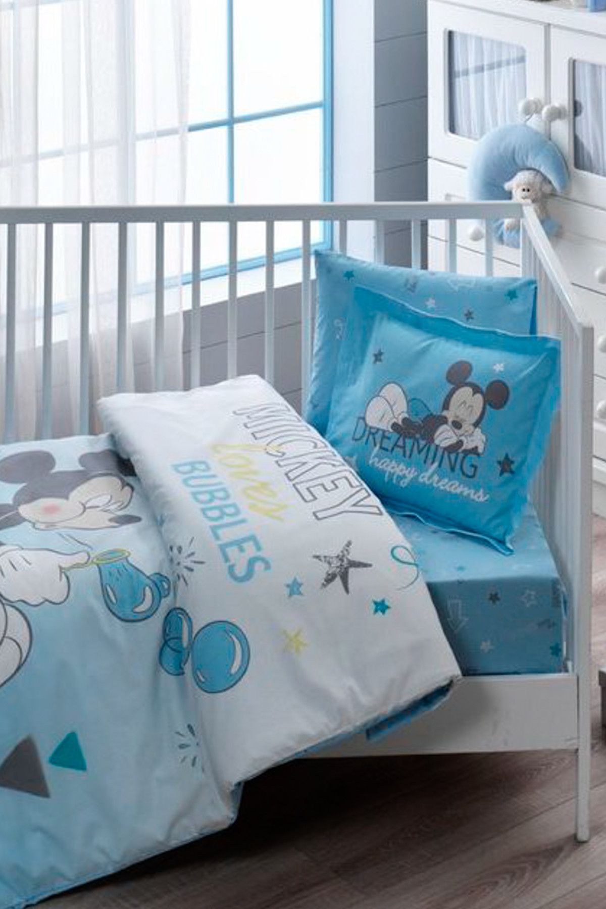Taç Lisanslı Bebek Nevresim Takımı Disney Mickey Bubble Baby