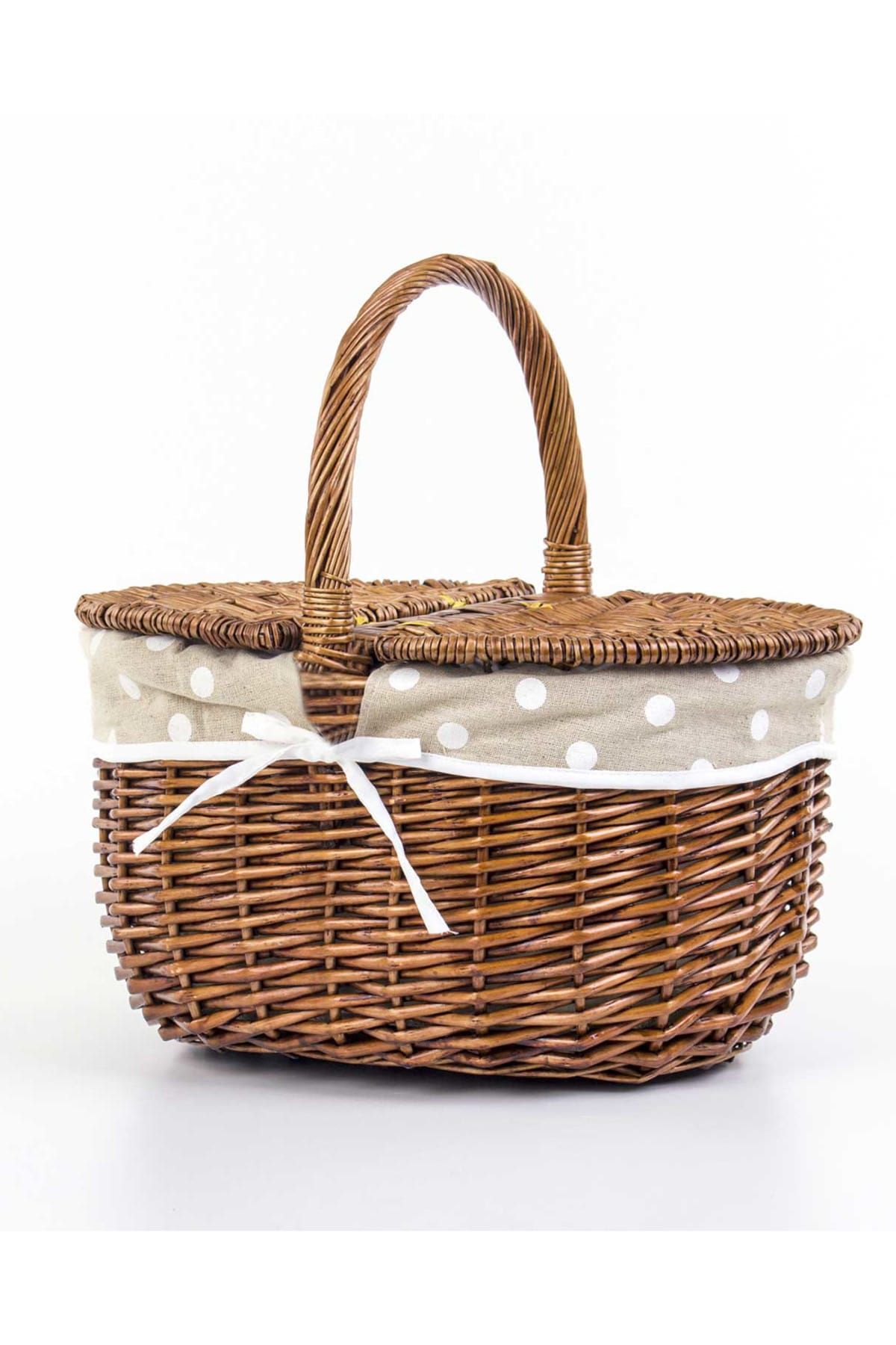 euro flora kulplu oval hasir piknik sepeti 40 x 31 x 39 cm fiyati yorumlari trendyol