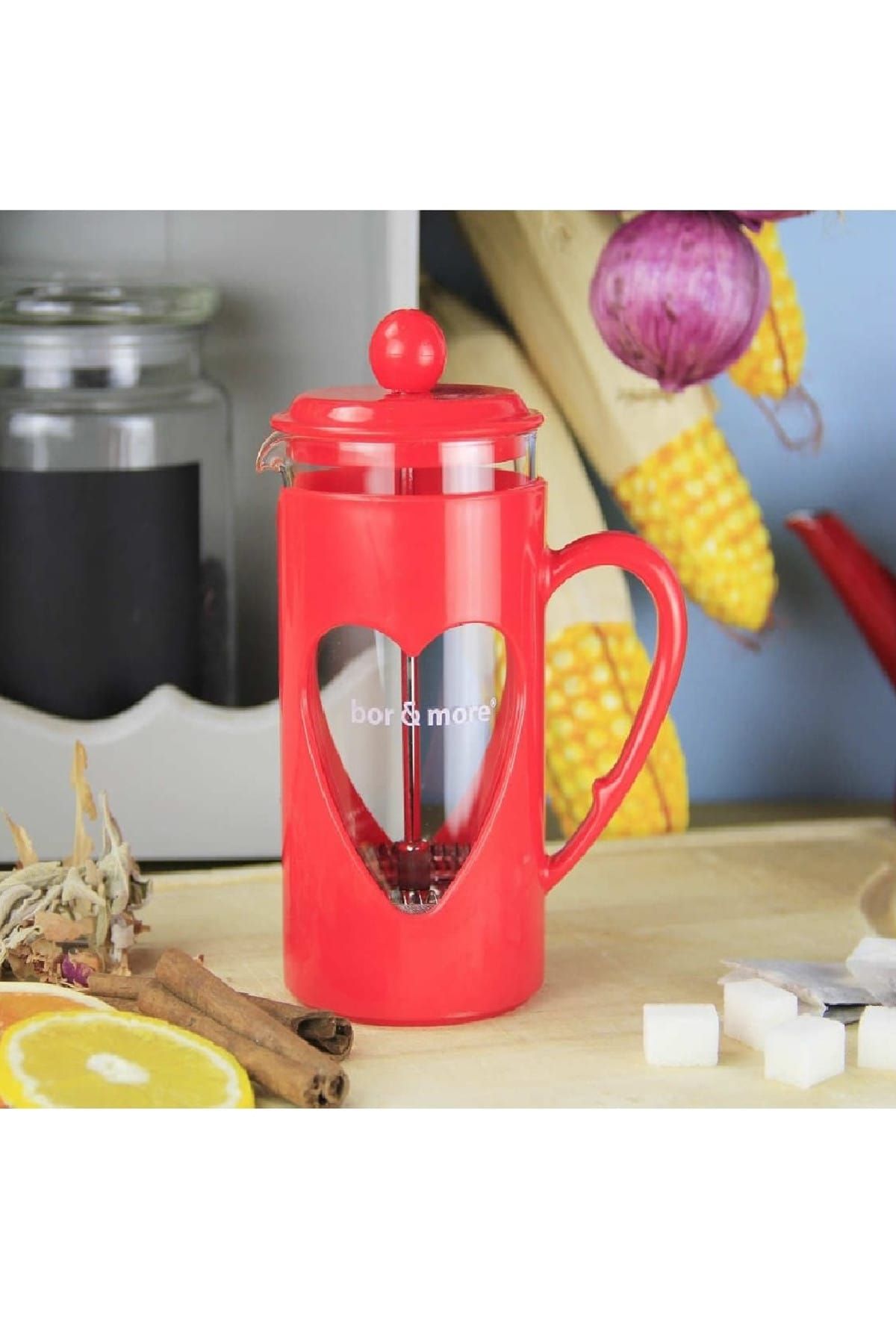 BORE & MORE Bore More Boraslikat 350 ML French Press Kırmızı