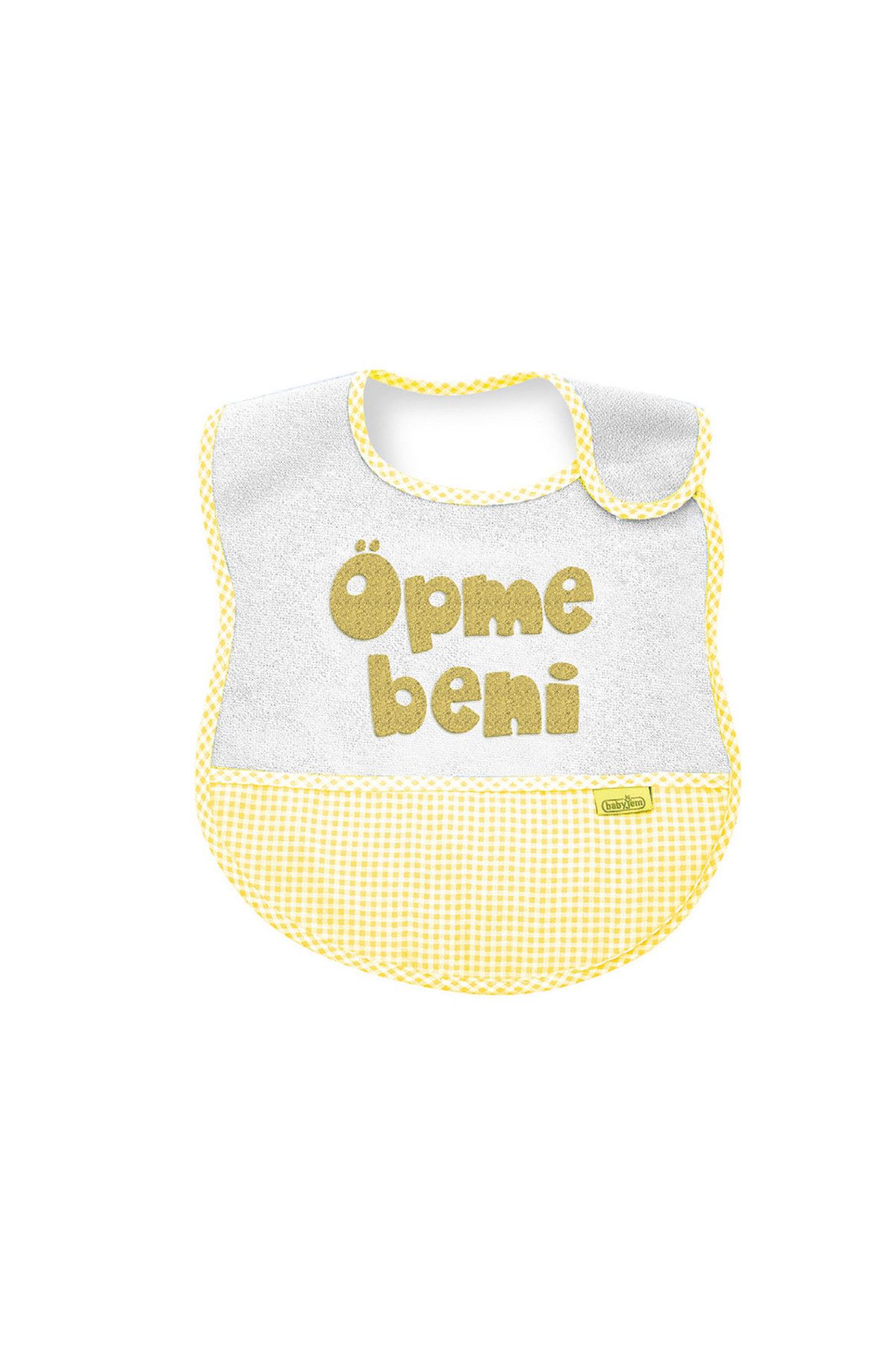 Babyjem Lüks Öpme Beni Mama Önlüğü Sari