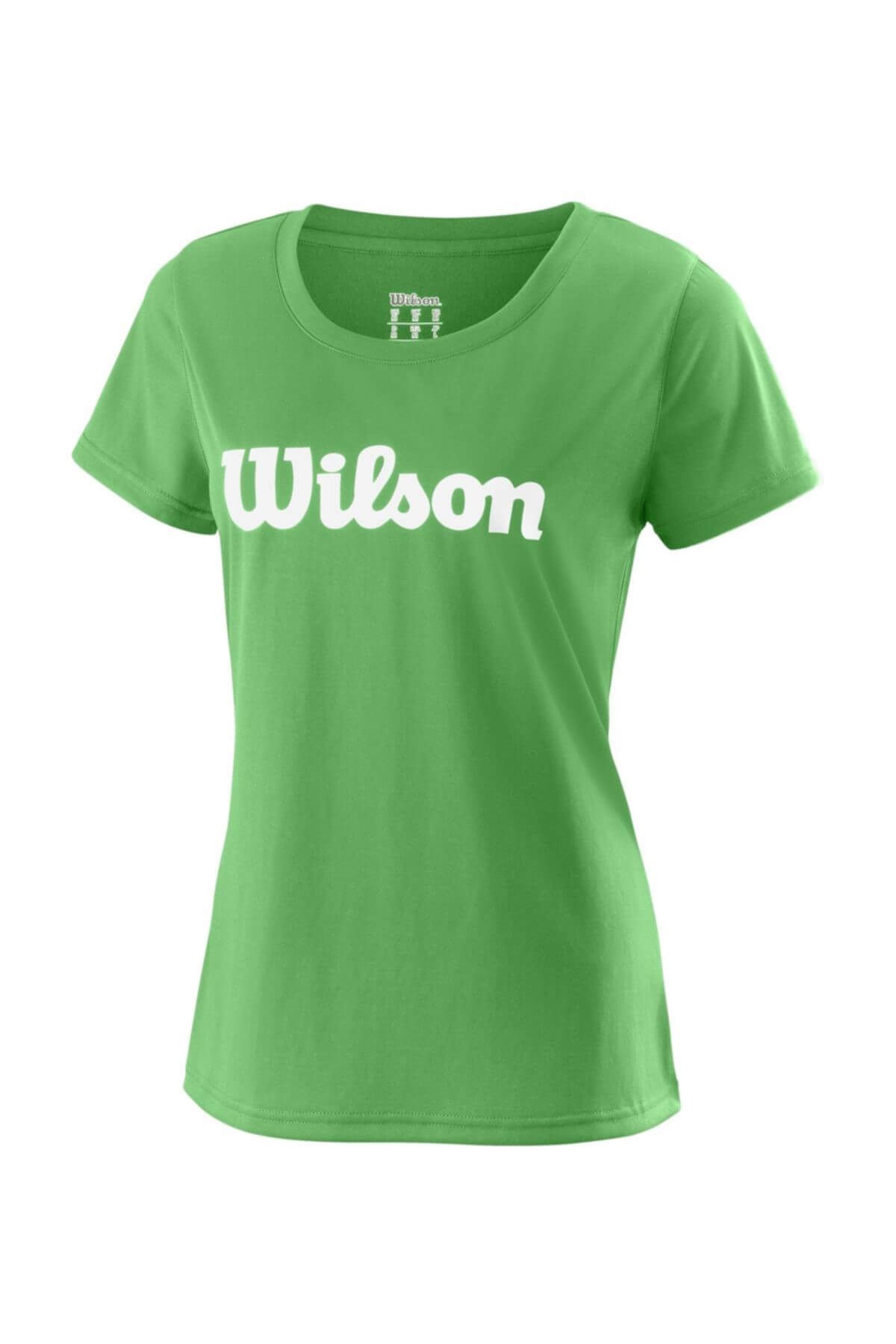 Wilson Kadın Tişört UWII Script Tech Tee Yeşil-Beyaz ( WRA770508