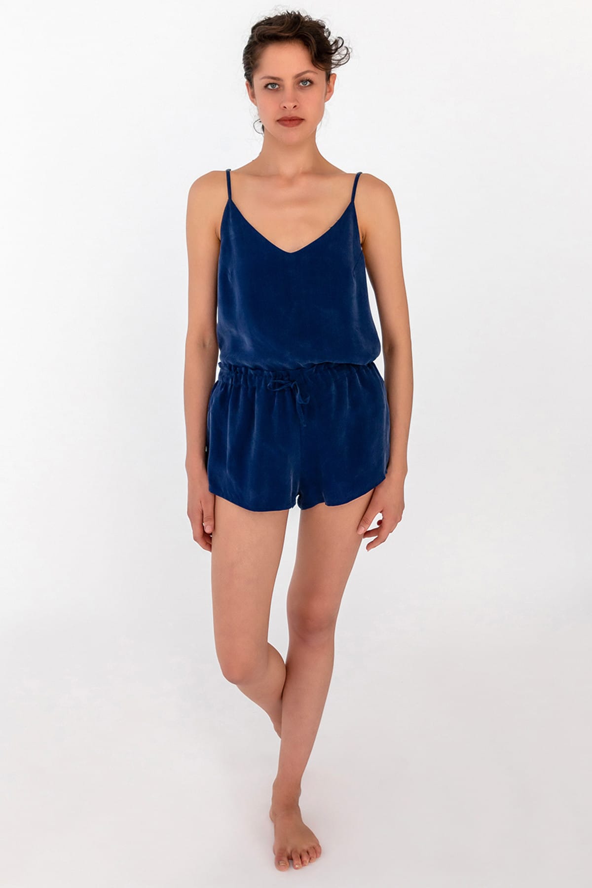 Hays Kadın Lacivert Yüksek Bel Mini Cupro Şort