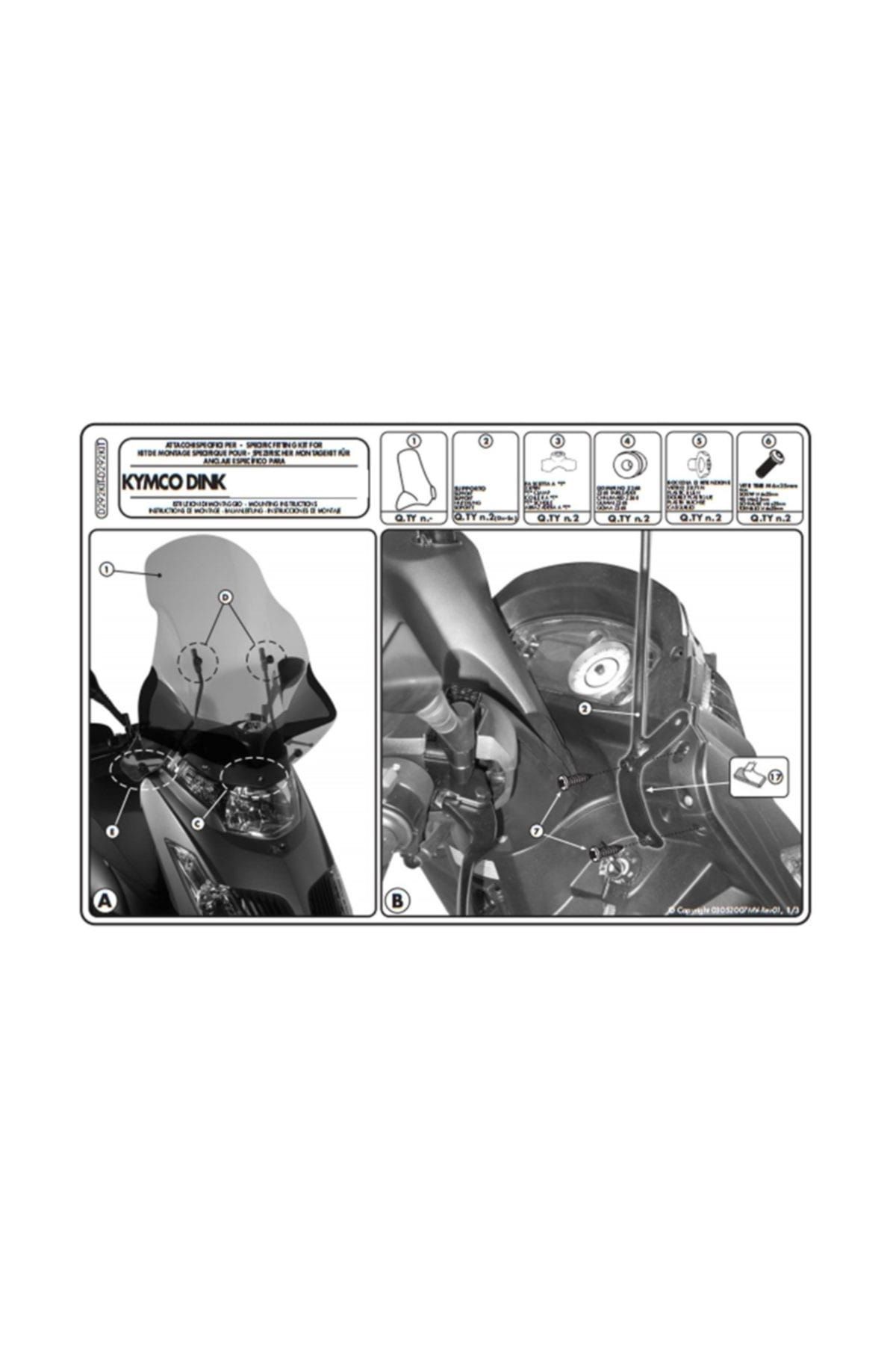 Kappa D292Kitk Kymco Dınk 50-125-200 06-16 Rüzgar Siperlik Bağlantısı