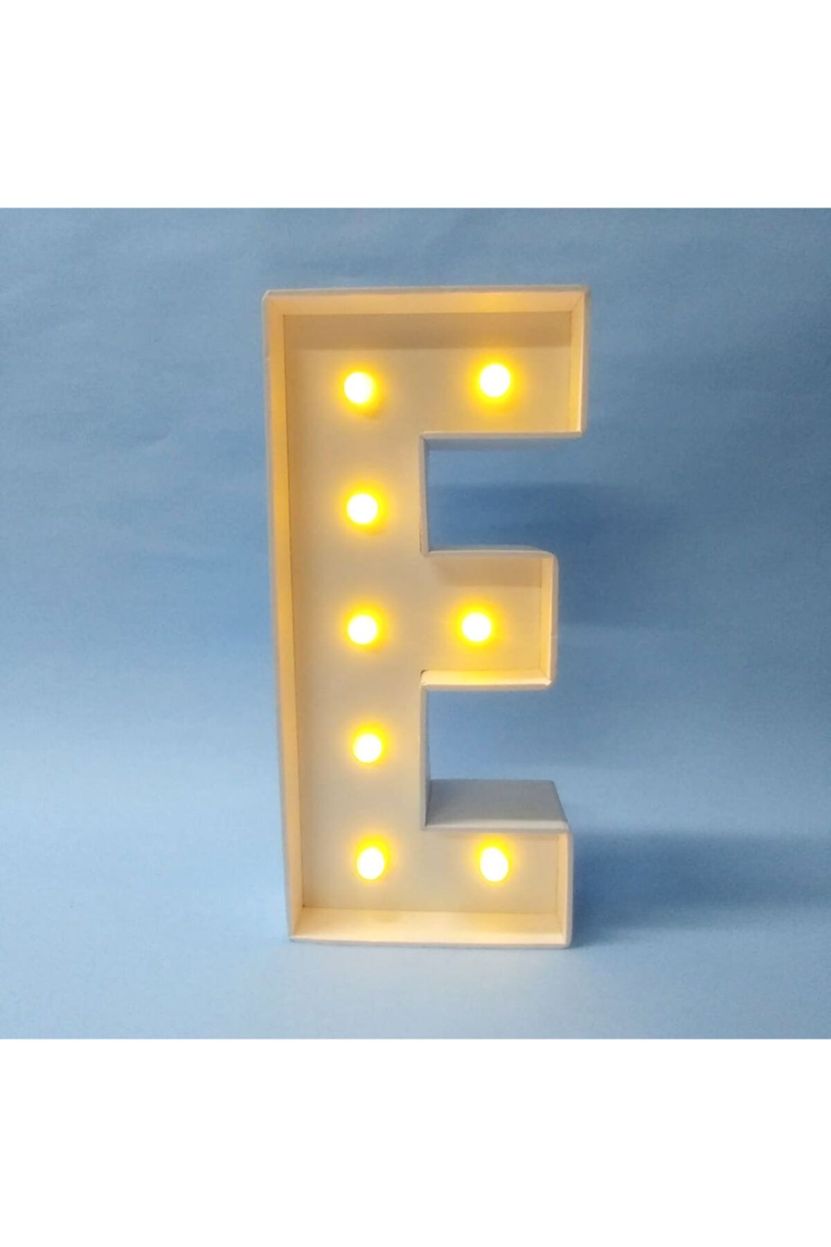 Harflamba 25cm Büyük Boy 3d Işıklı Led Harf, Dekoratif Gece Lambası  E Harf Abajur