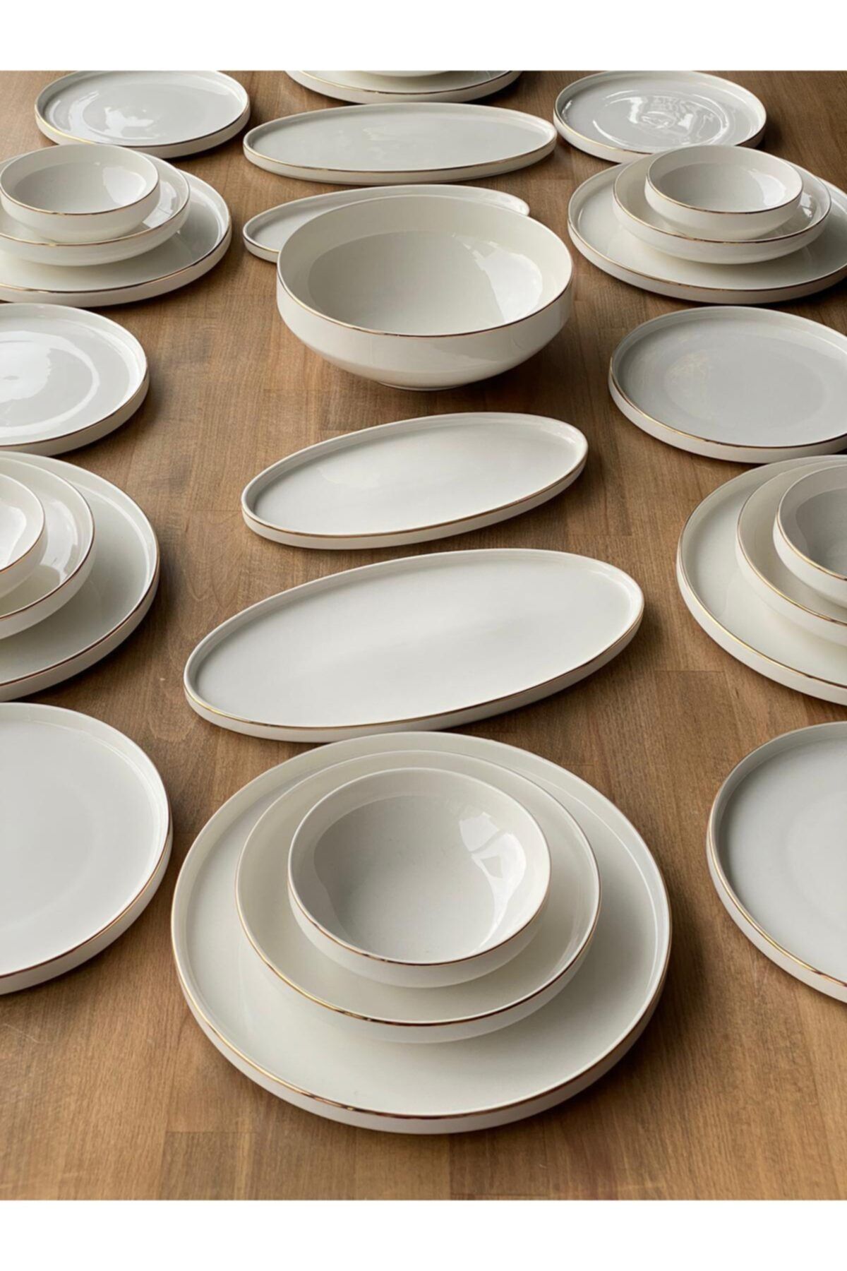 ROSSEV Yemek Takımı Modern Gold 29 Parça 6 Kişilik