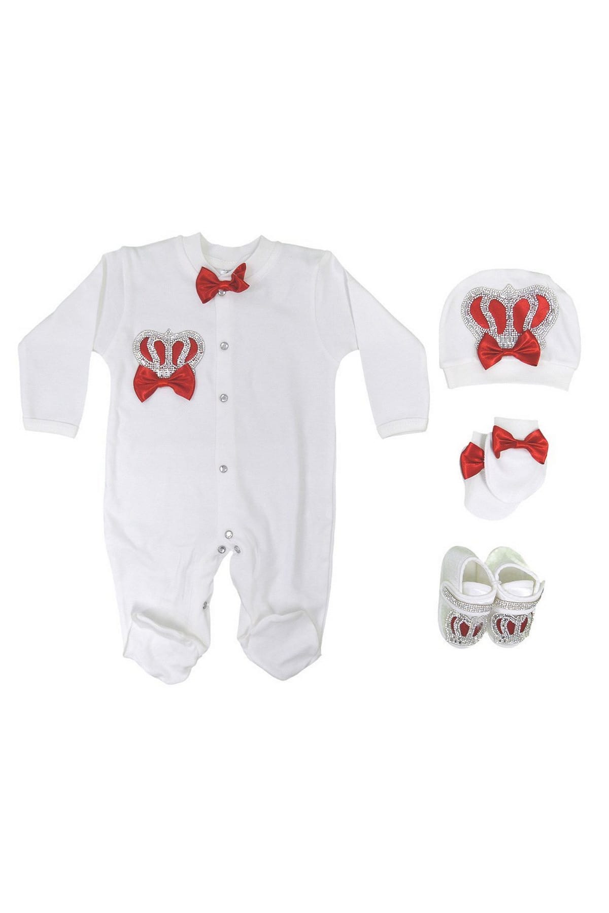 Eda Baby 1225 Kral 4'Lü Bebek Tulumu 0-3 Ay