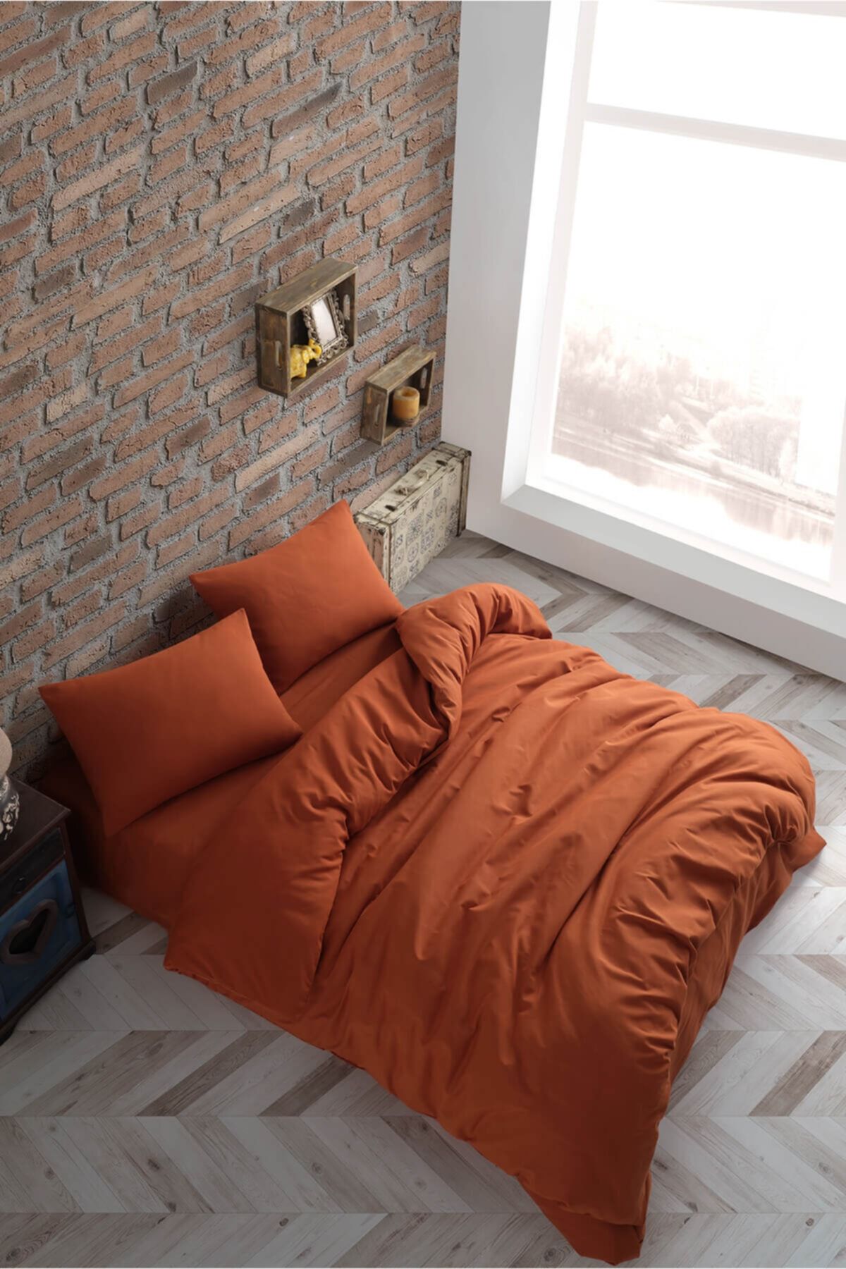 Cotton Touch Plain Series Ranforce Bakır Çift Kişilik Nevresim Takımı