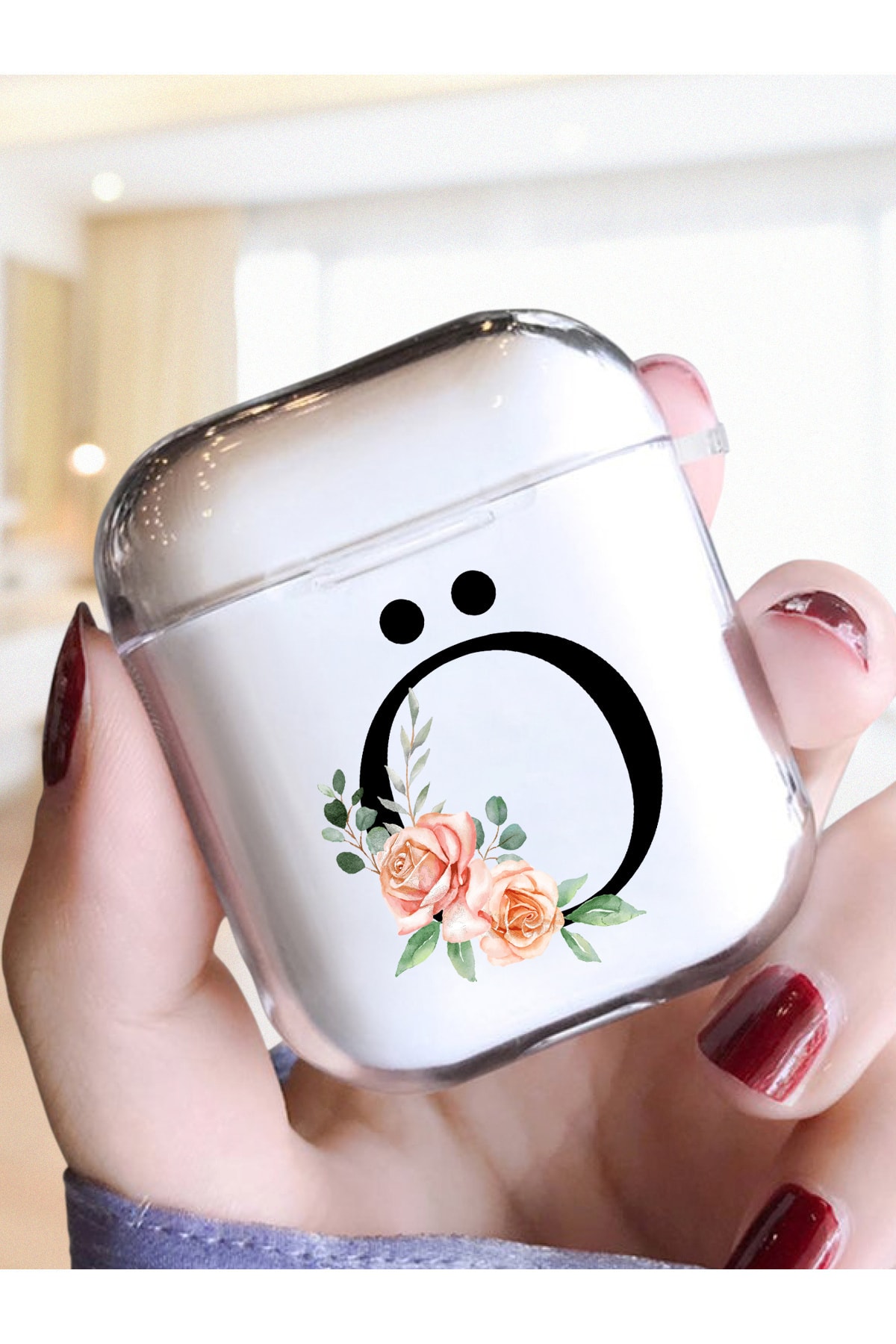 mooodcase Ö Harfli Şeffaf Airpods Kılıfı