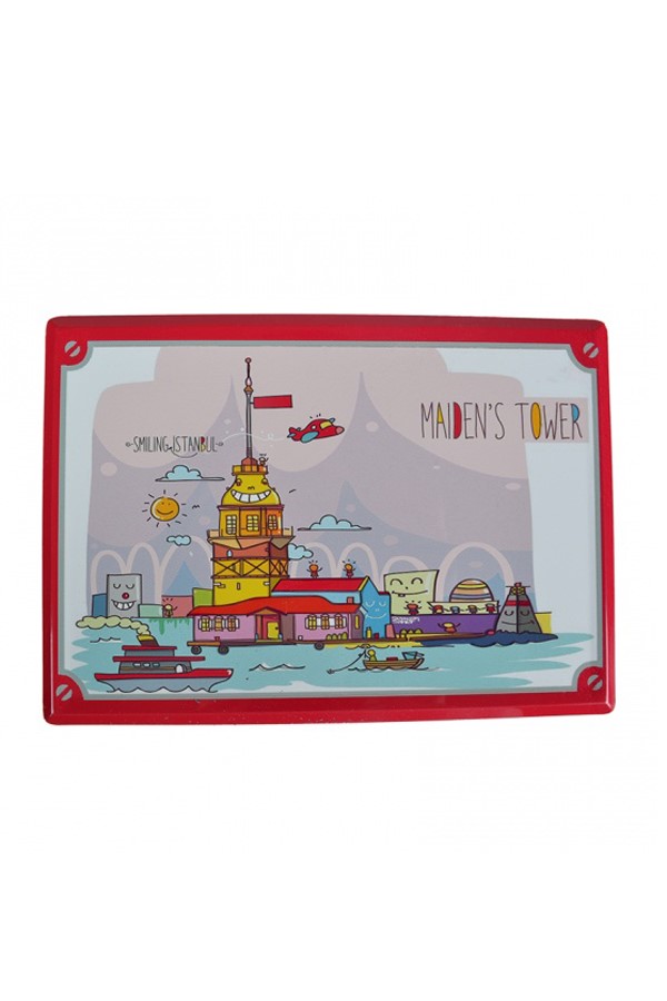 Biggdesign İstanbul Kız Kulesi Metal Smiling Kartpostal