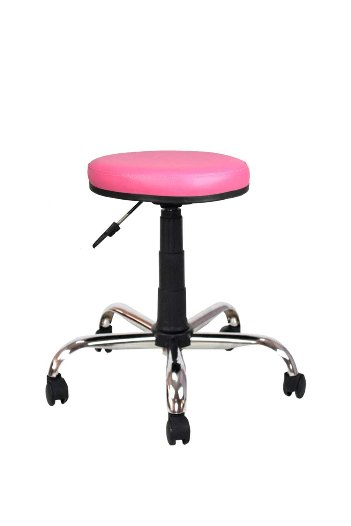 Bürocci Metal Ayaklı Tabure Pembe