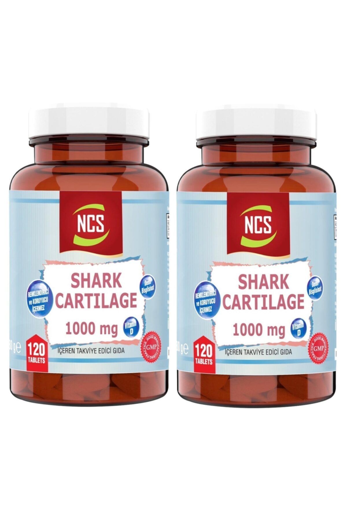 NCS Shark Cartilage Demir Vitamin D3 1000 Mg 120 Tablet 2 Adet