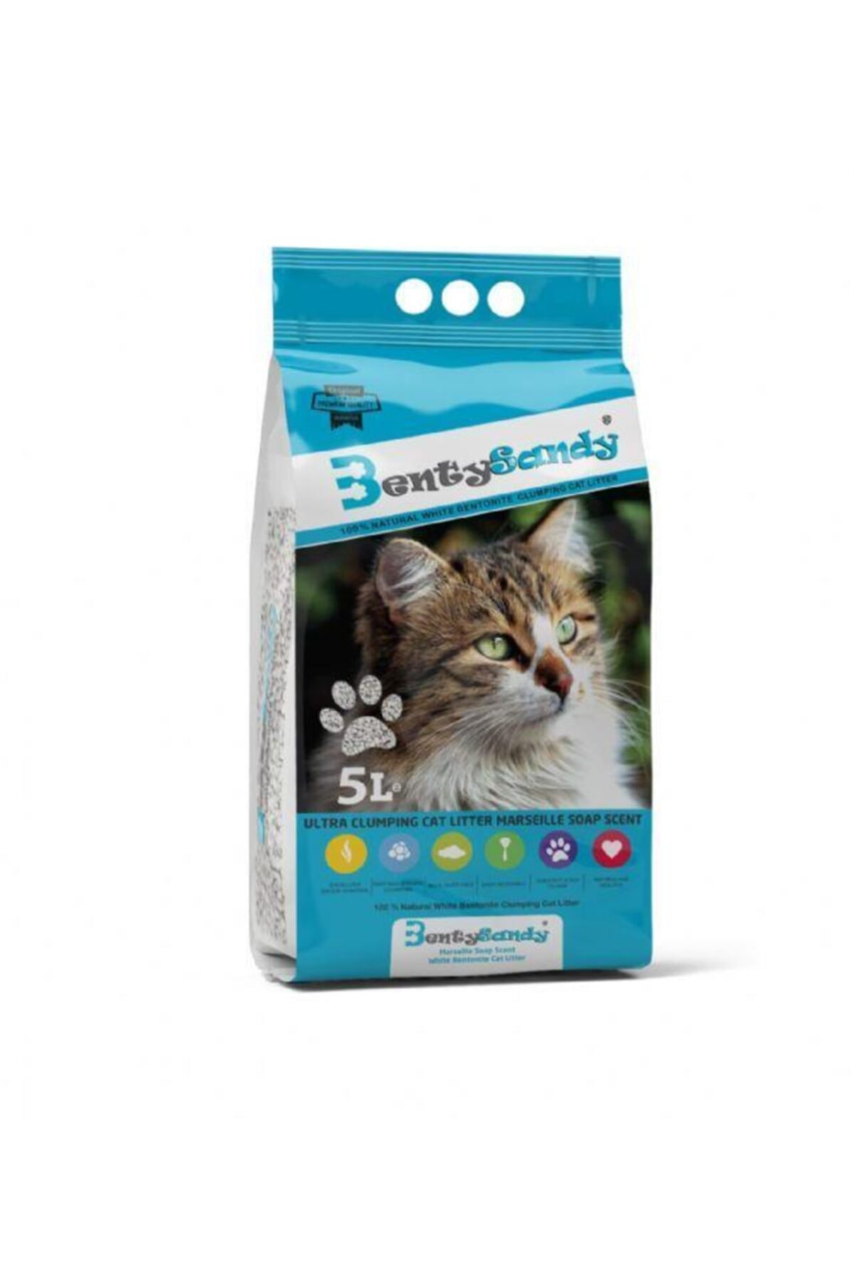 BentySandy Marsilya Sabun Kokulu Ince Bentonit Kedi Kumu 5 Lt