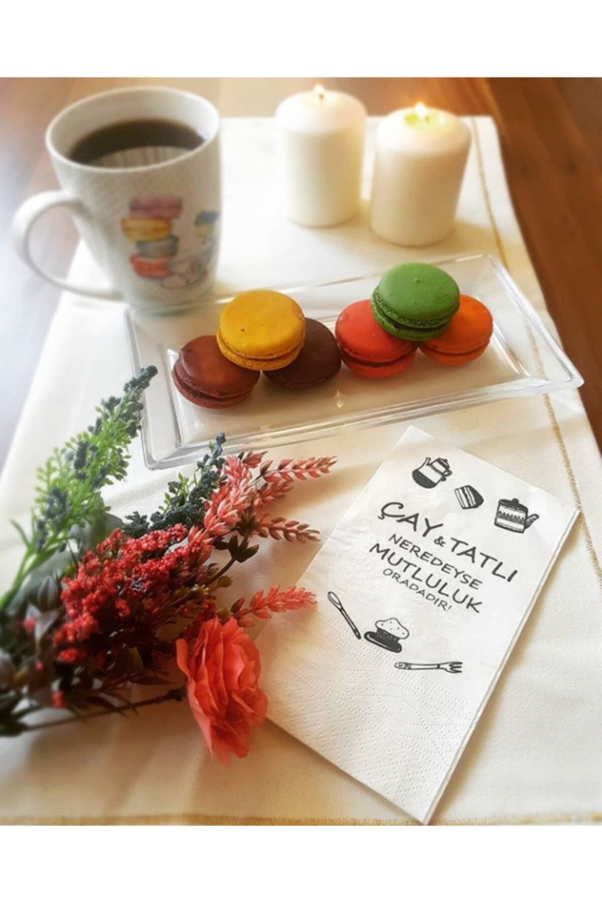 PeçeteAtölyesi Baskılı Peçete Çay Ve Tatlı