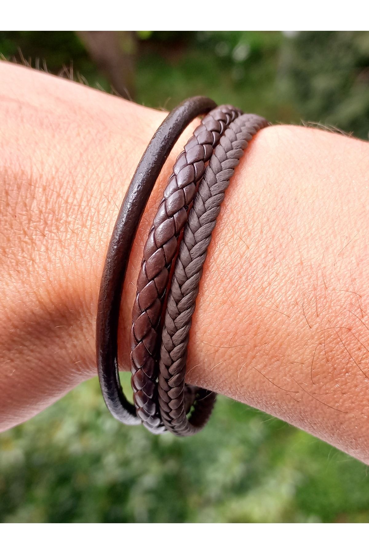 Womens brown store leather bracelet