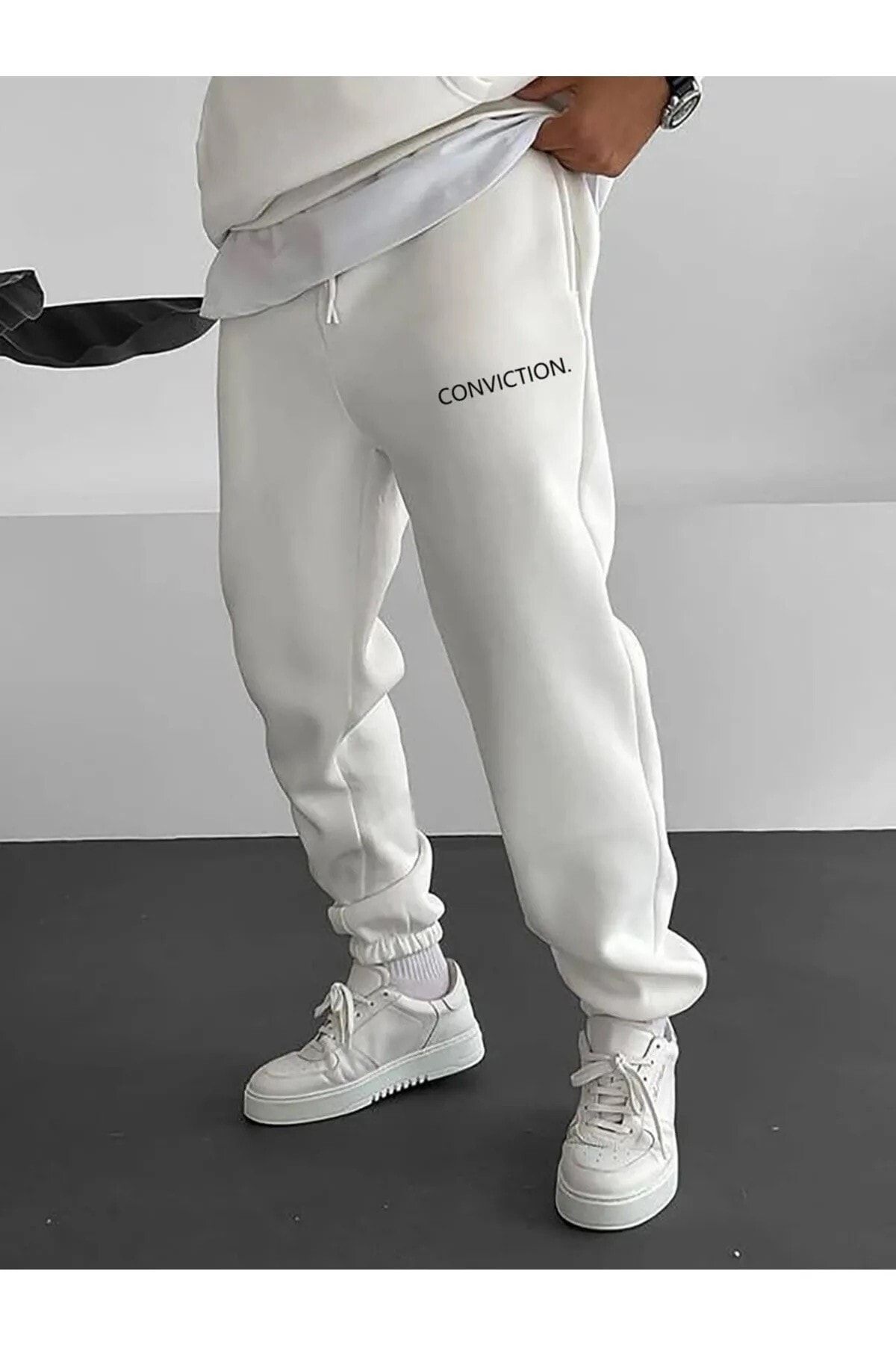 White thick on sale sweatpants