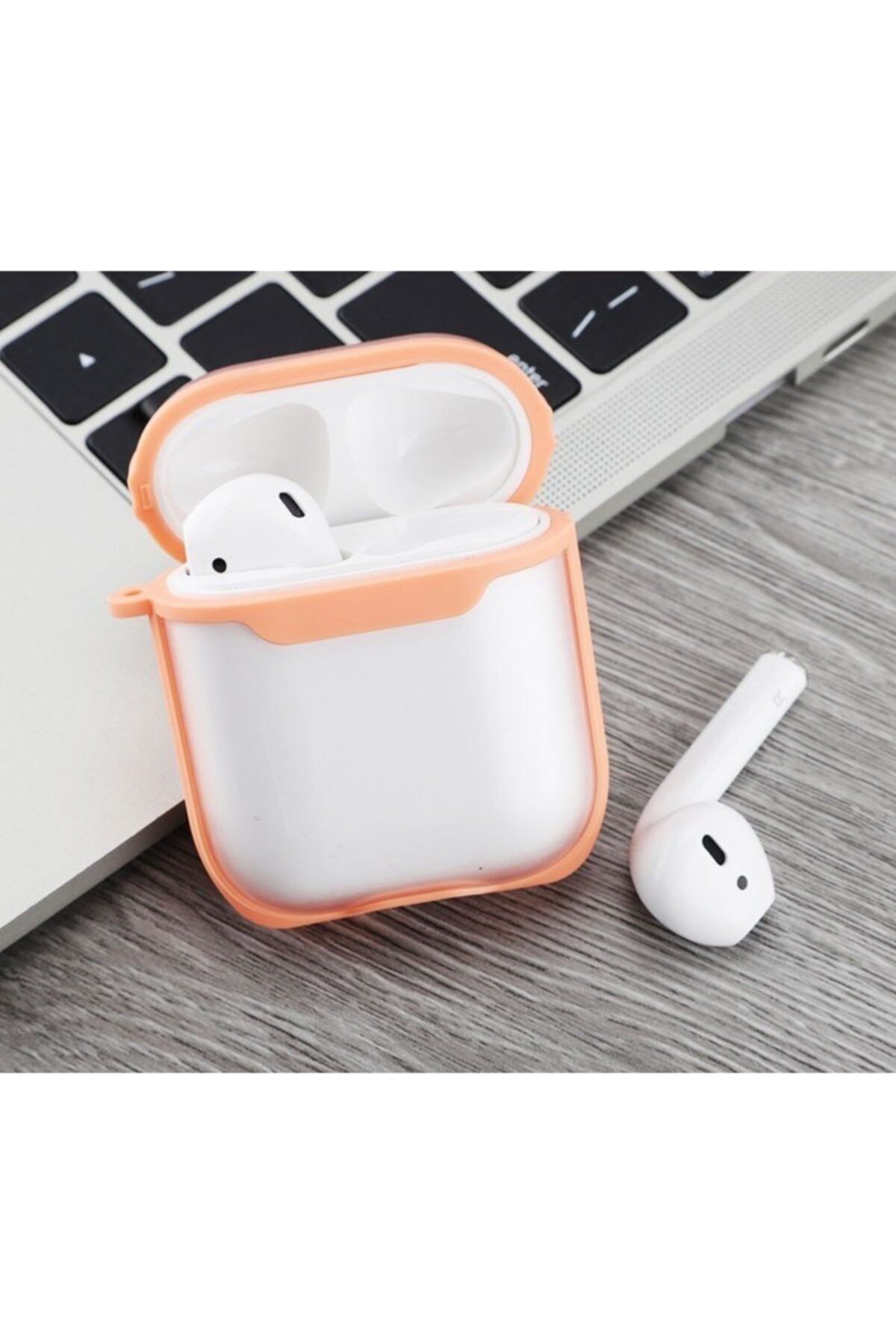 Piili Apple Airpods 1-2. Nesil - Mat Tpu Koruyucu Kılıf | Airpods 1 - Airpods 2 | Turuncu