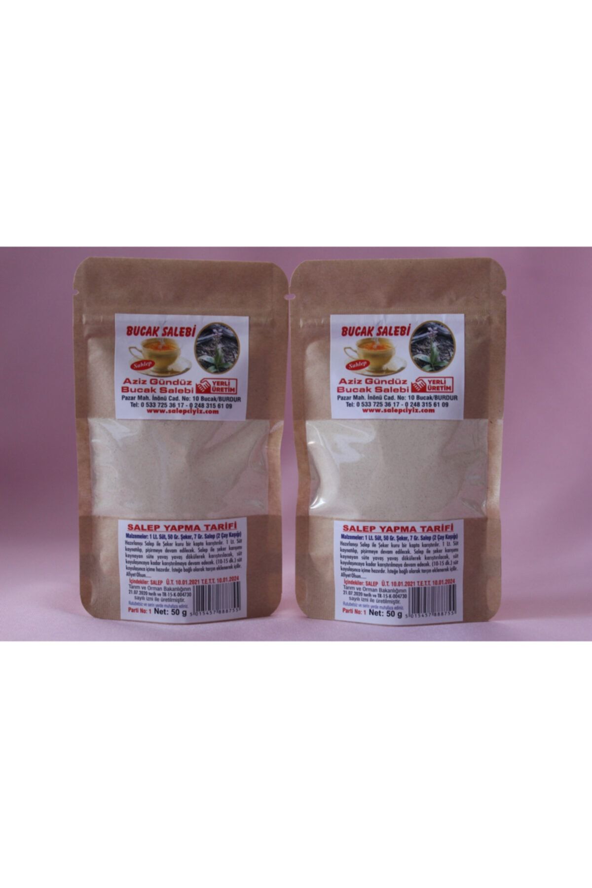 Aziz Gündüz Bucak Salep Aziz Gündüz Bucak Sahlebi Doğal Salep 2x50 gr Meşhur Bucak Salebi