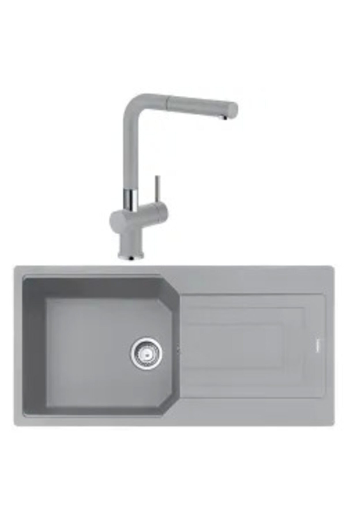 Franke Urban Ubg 611-100 Tek Gözlü Granit Eviye + Active Plus Doccia Armatür (stone Grey)