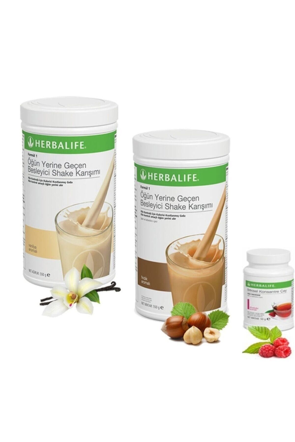 Herbalife Besleyici Shake Karışımı Formül 1 Vanilya 550g 1 Fındık 550g 1 Ahududu Çay 50g