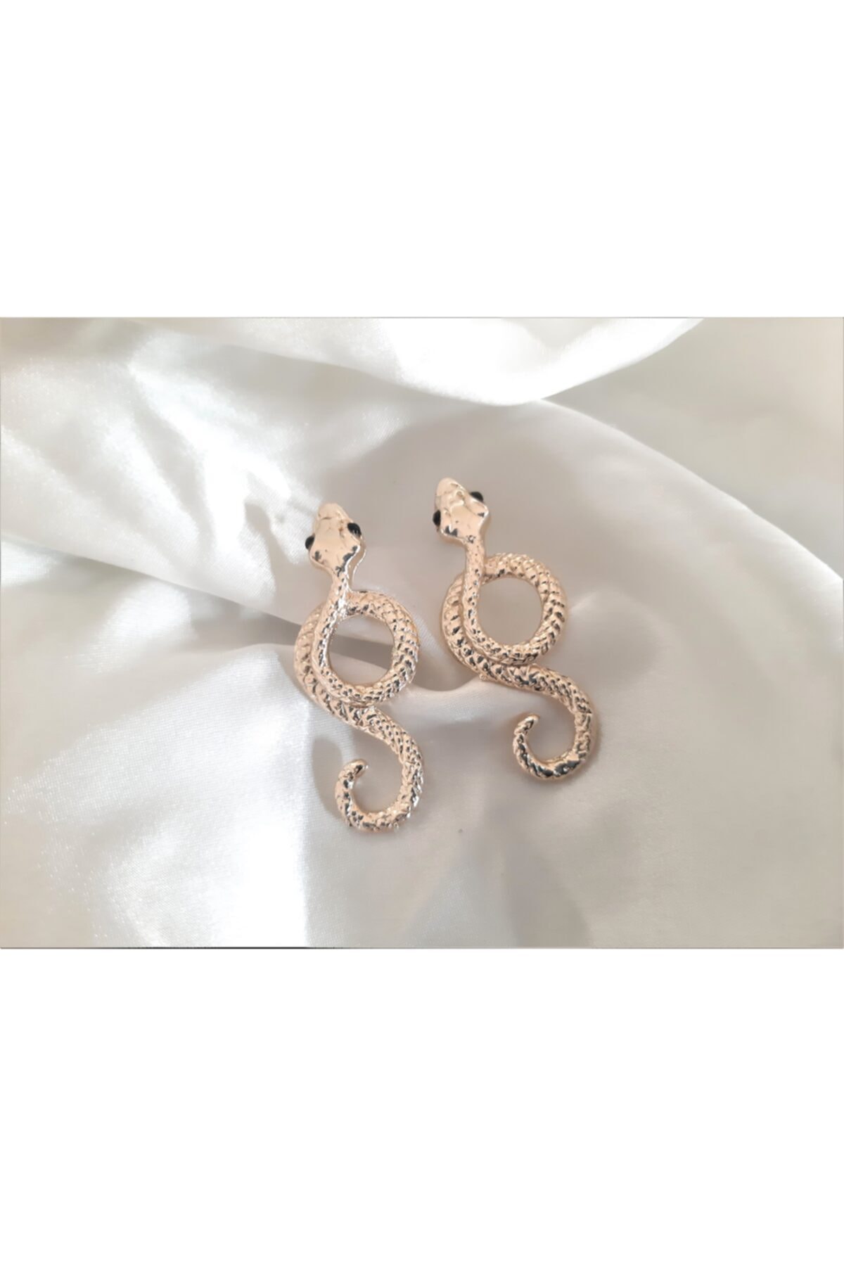 TÜKKAN ACCESSORİES Gold Kaplama Yılan Küpe
