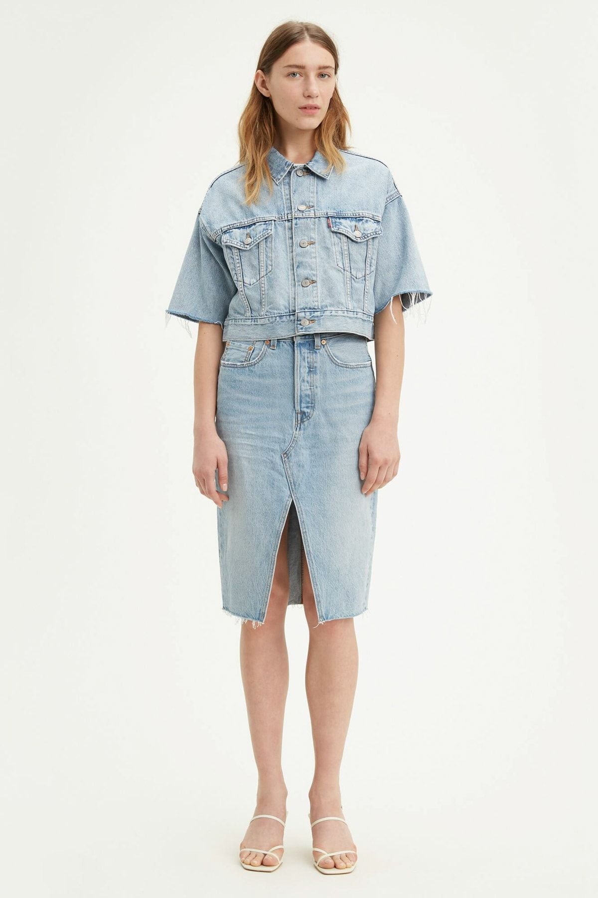 Levi's Kadın Mavi Deconstructed Midi Kot Etek 77883-0003