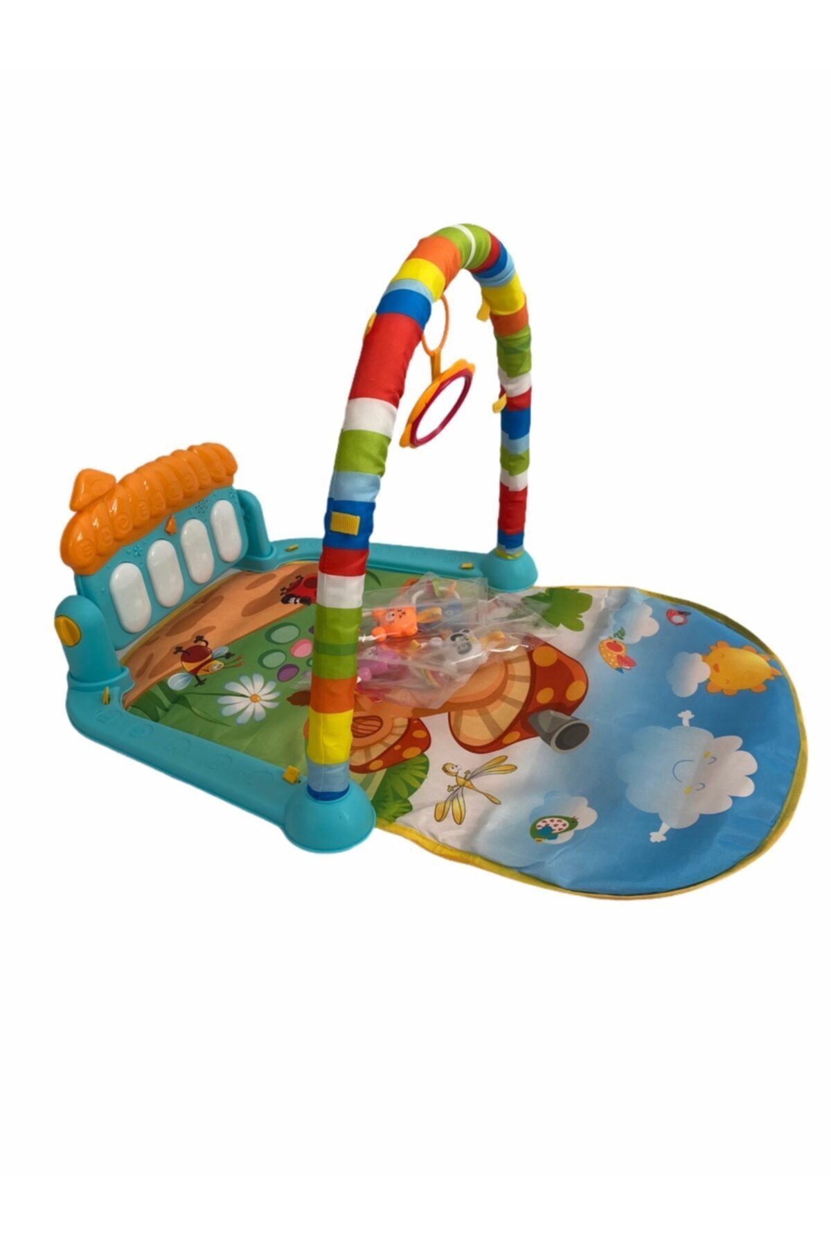 BABYCİM Mavi Piyanolu Mantar Oyun Halısı