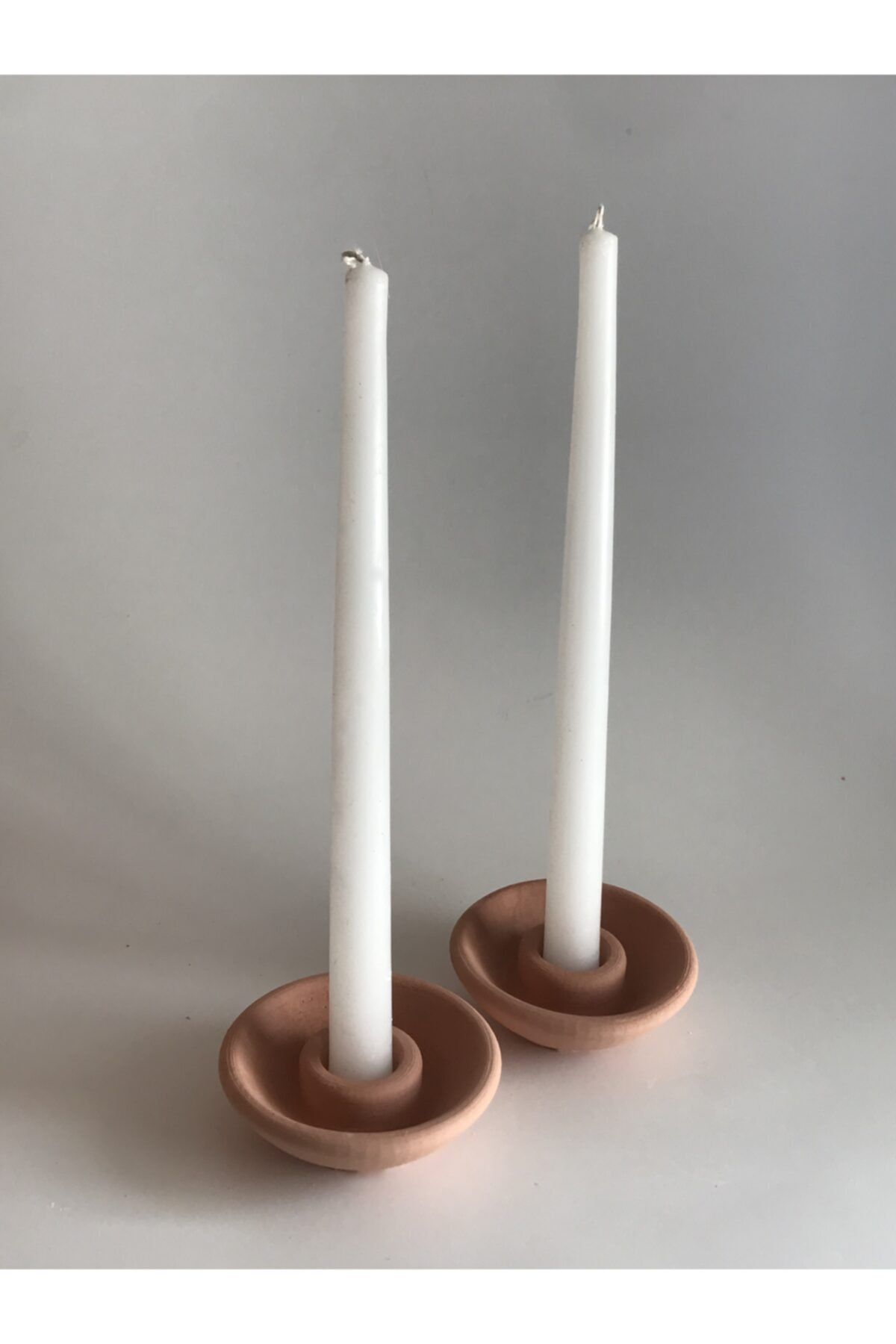 Tyke Home Tall Terracotta 2'li Şamdan Mumluk