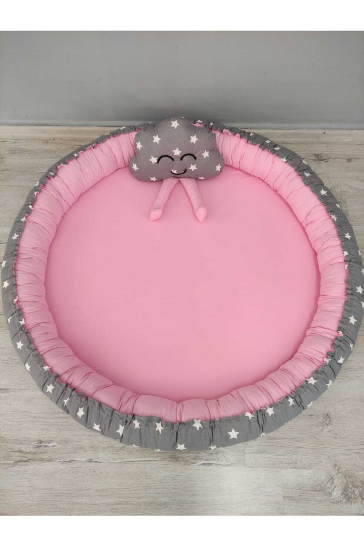 BABYNEST SEPETi Gri Yıldız Desen Tasarım Oyun Alanı