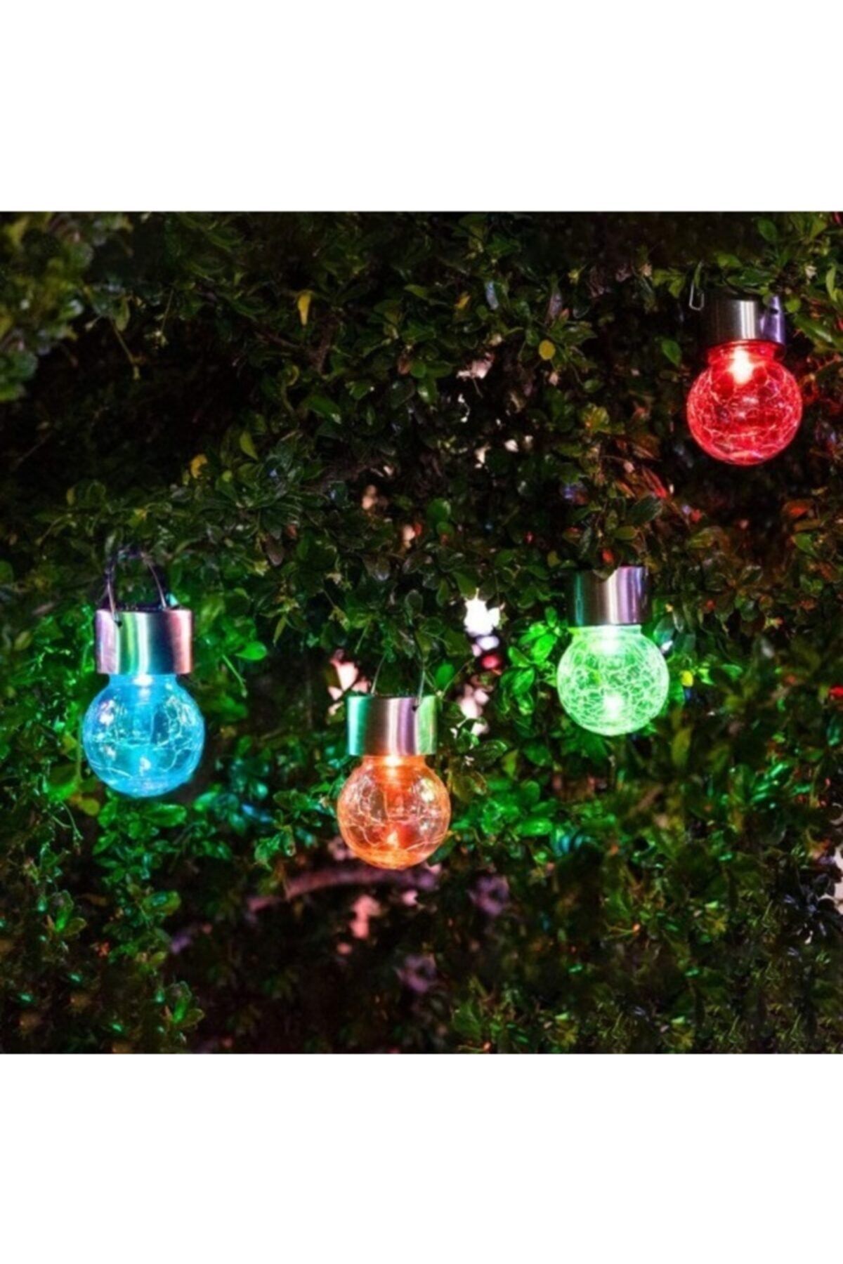 Turkish A2Z 9 Adet - Sarkıt Güneş Enerjili Rgb Solar Bahçe Aydınlatması Lambası Ampül Görünümlü