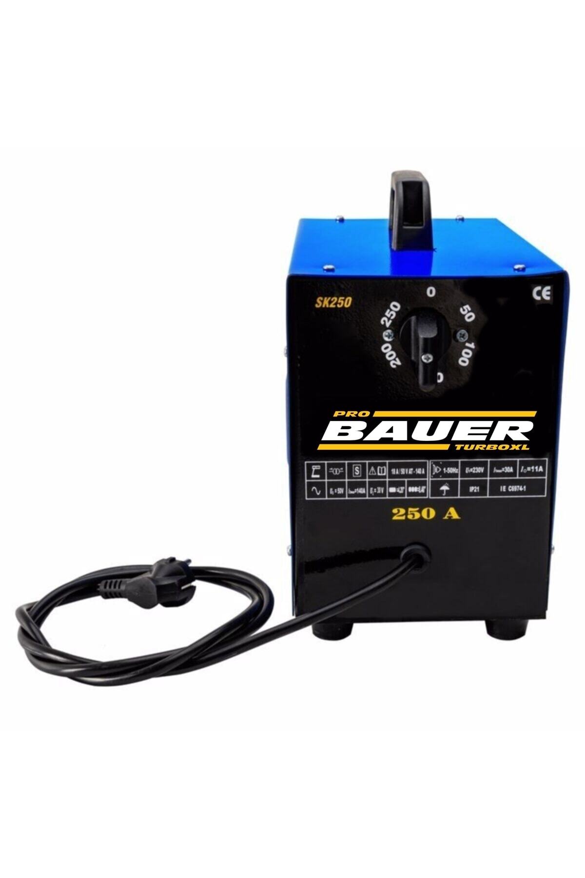 BAUER 250 Amper Tam Profesyonel Elektrot Sargı Kaynak Makinesi Blue + Özel Ahşap Kasa
