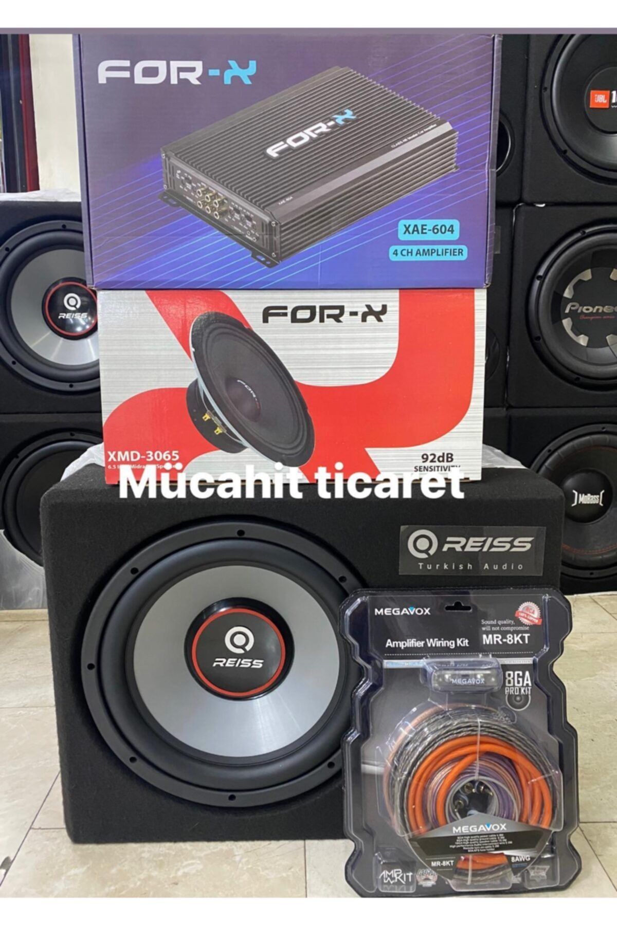REISS AUDIO Reıss Paket Set 30cm Bass Forx 16cm Midrange Forx 4kanallı Anfi Plc Koblo Takım Set