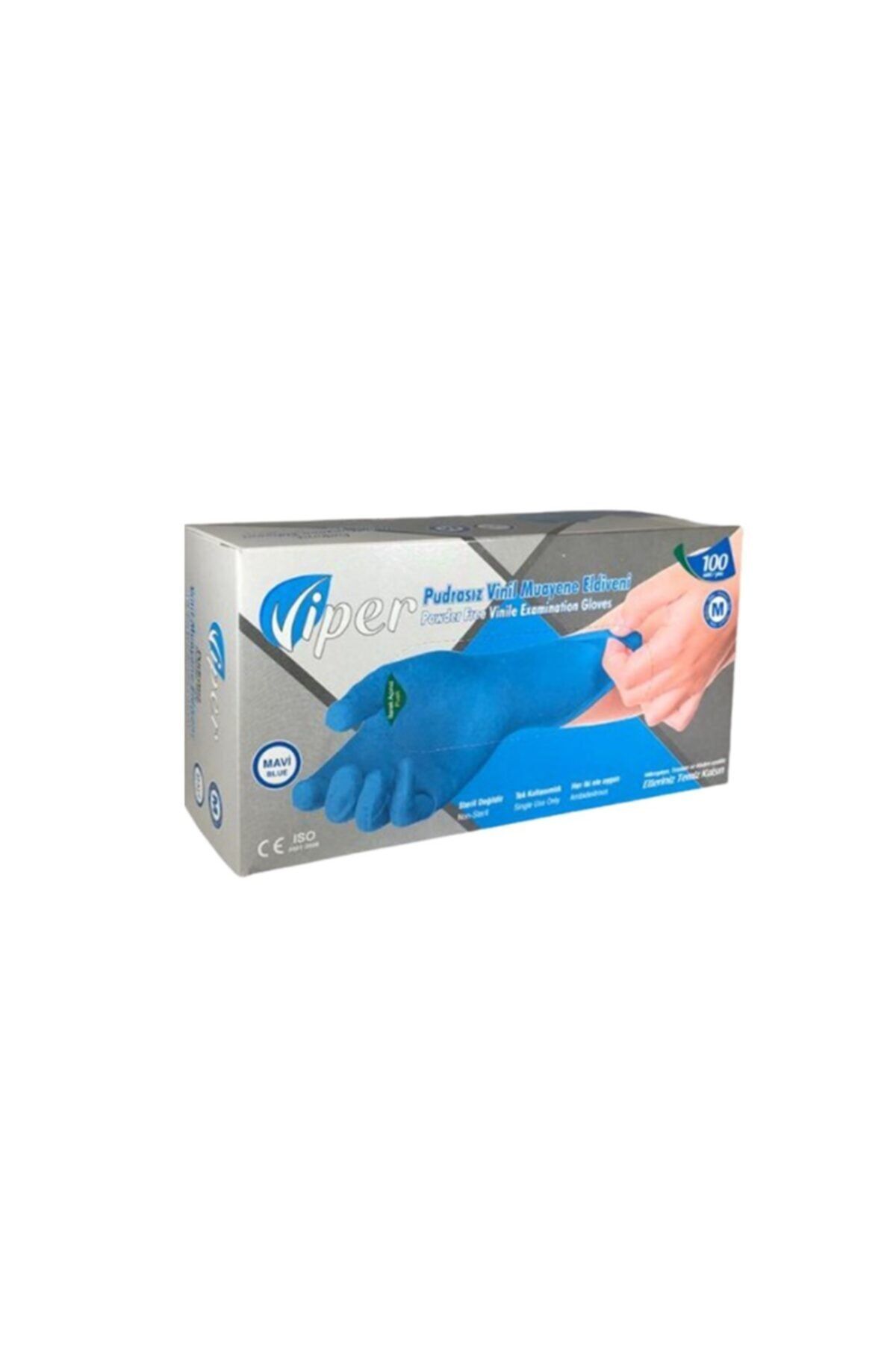 VİPER Pudrasız Mavi Vinil Eldiven (m) 100'lü 5 Pk