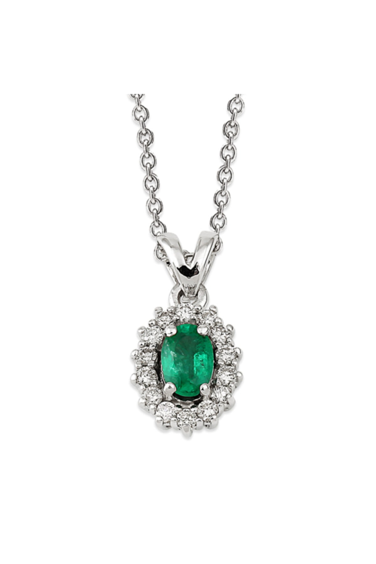 Barok Diamond Pırlantalı Zümrüt Kolye