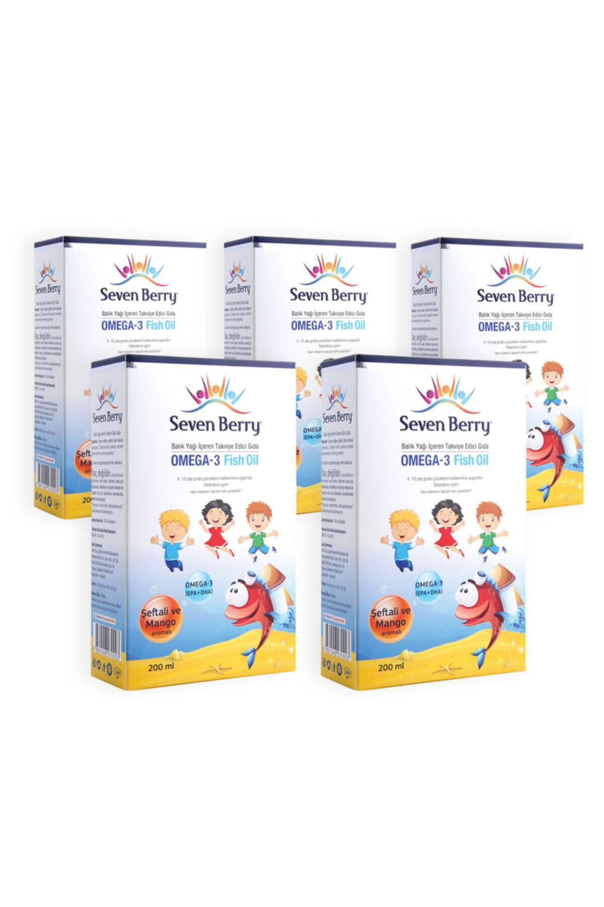 Seven Berry Omega 3 Fish Oil Şurup 200ml X5 Adet