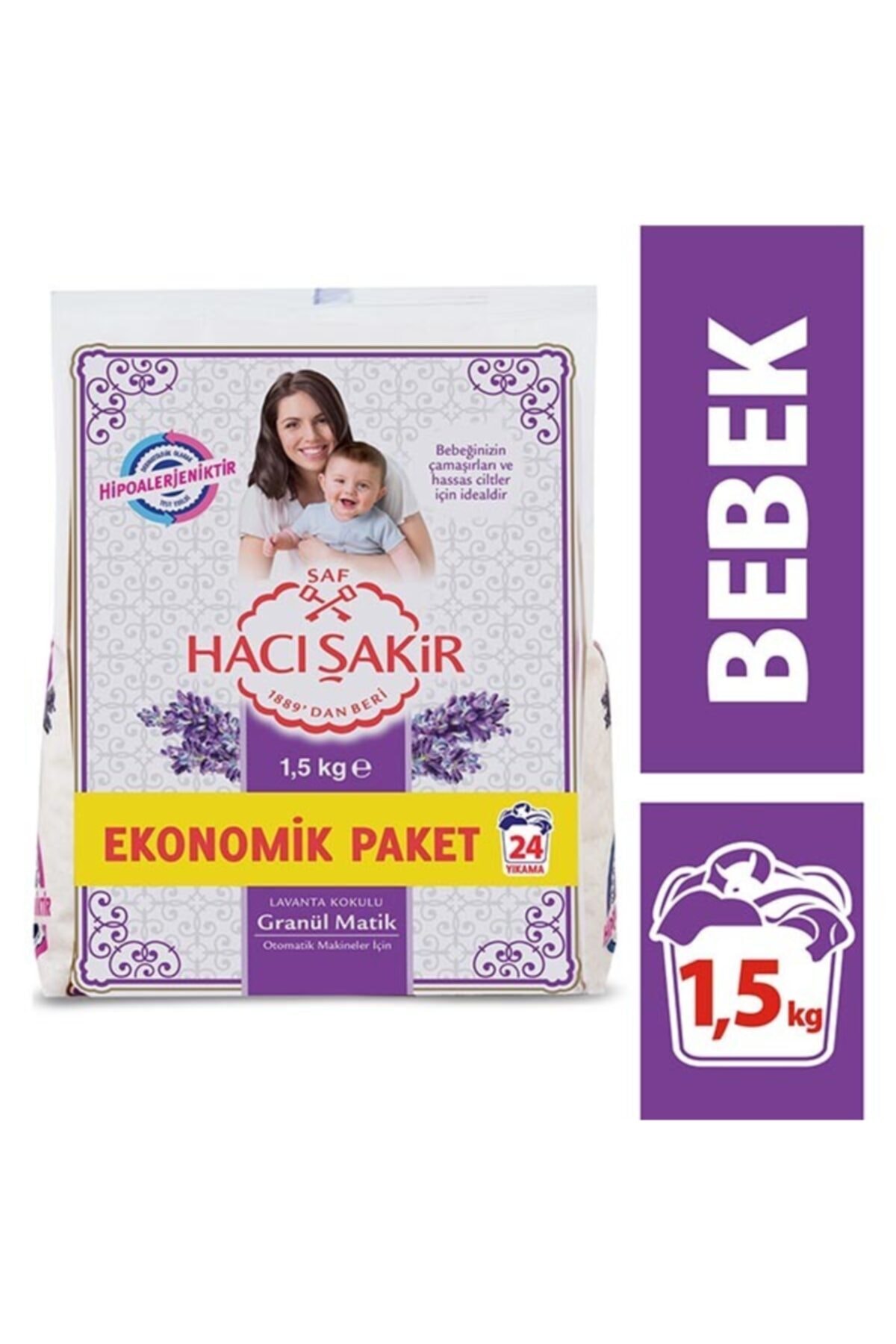 Hacı Şakir Granül Matik Lavanta 1500 Gr Bebek Çamaşır Deterjanı