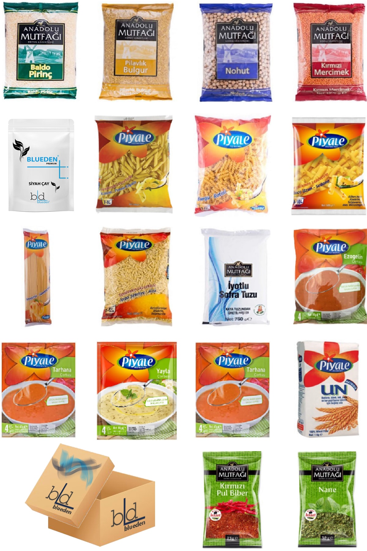 Ramazan Paketi Ramazan Kumanya Yardım Erzak Kolisi 18 Parça 14 Nolu Paket - Blueden